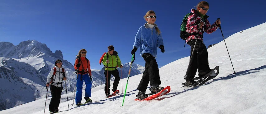 chamonix ski holiday, chamonix activities, snow shoeing