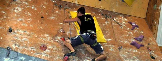 Bouldering wall at the sports centre