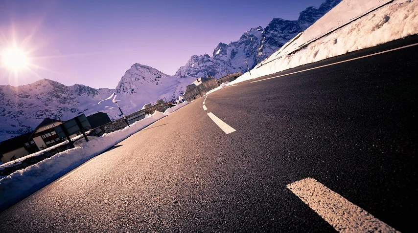 Driving to Chamonix in snow