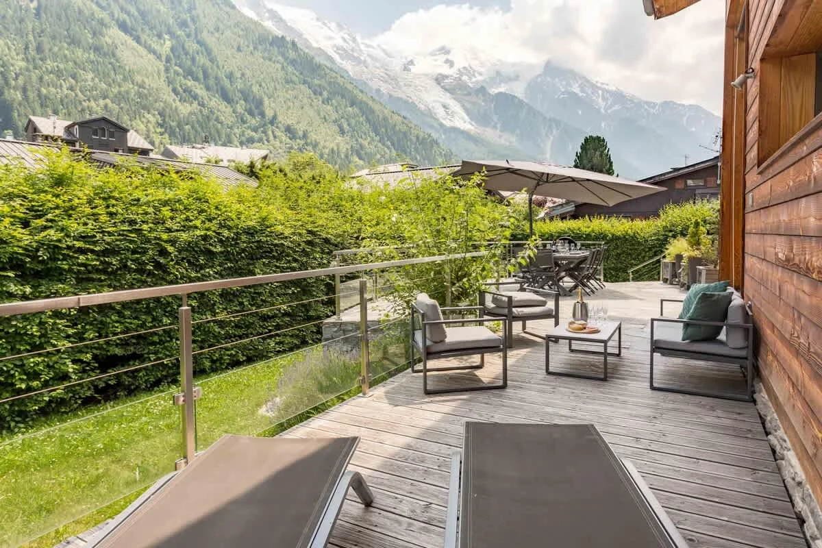 Large terrace with Mont Blanc Views