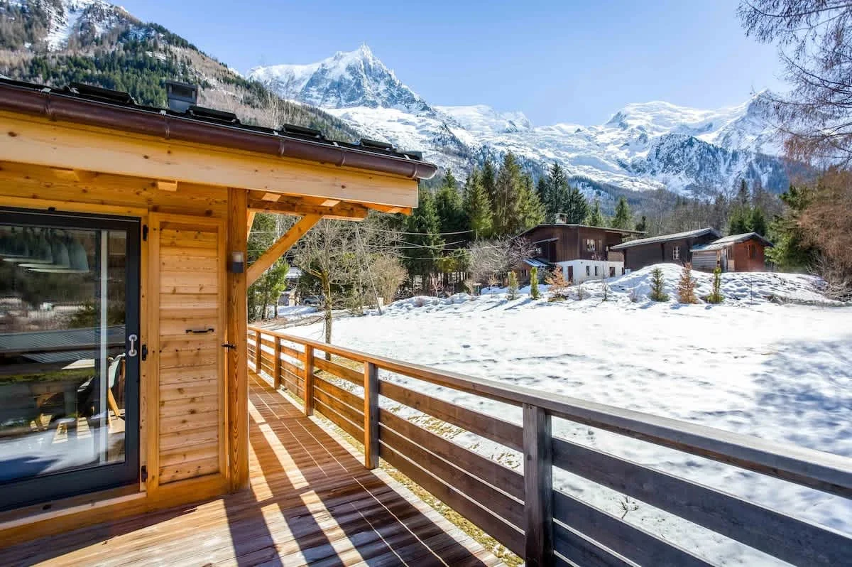 Stunning Mont Blanc views from the terrace in winter