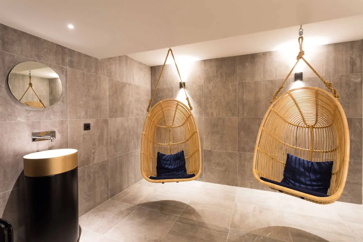 If you have to wait for the sauna, grab a seat in an 'egg'