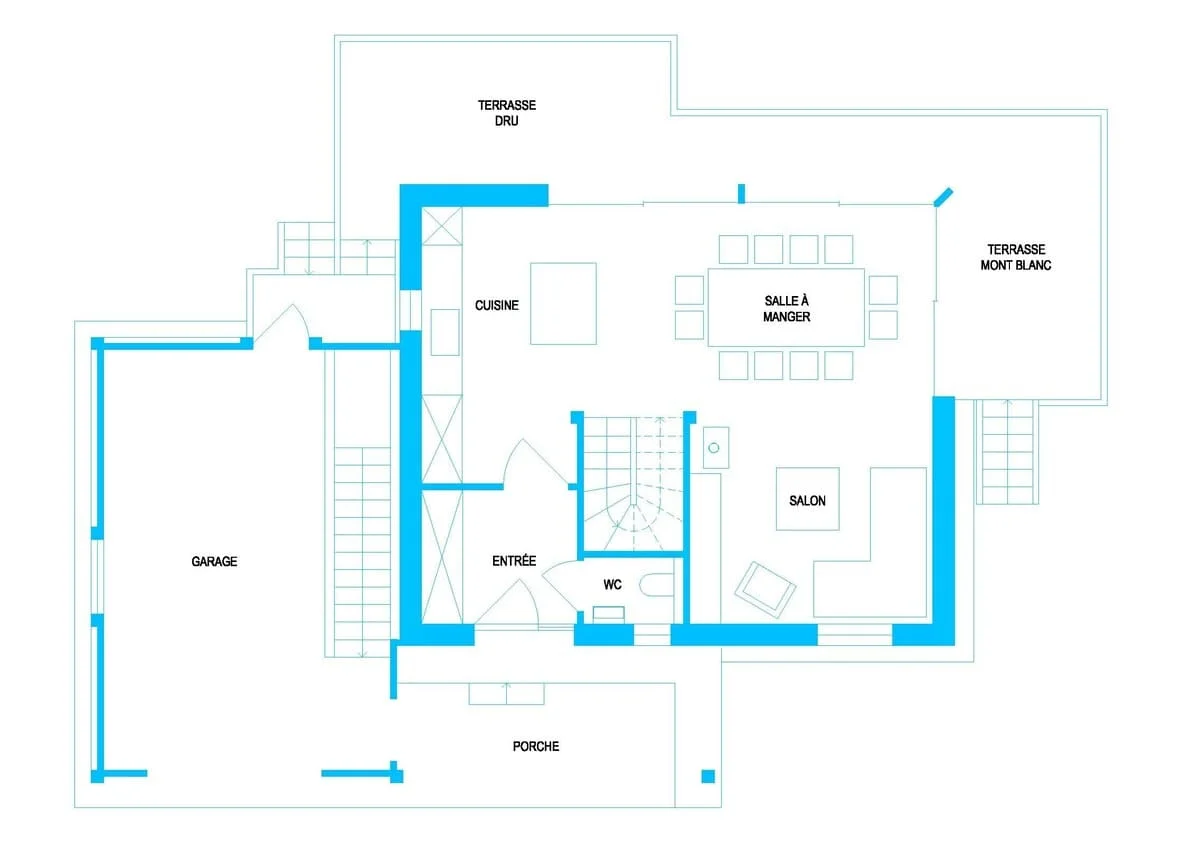 Lower floorplan - ground floor living areas