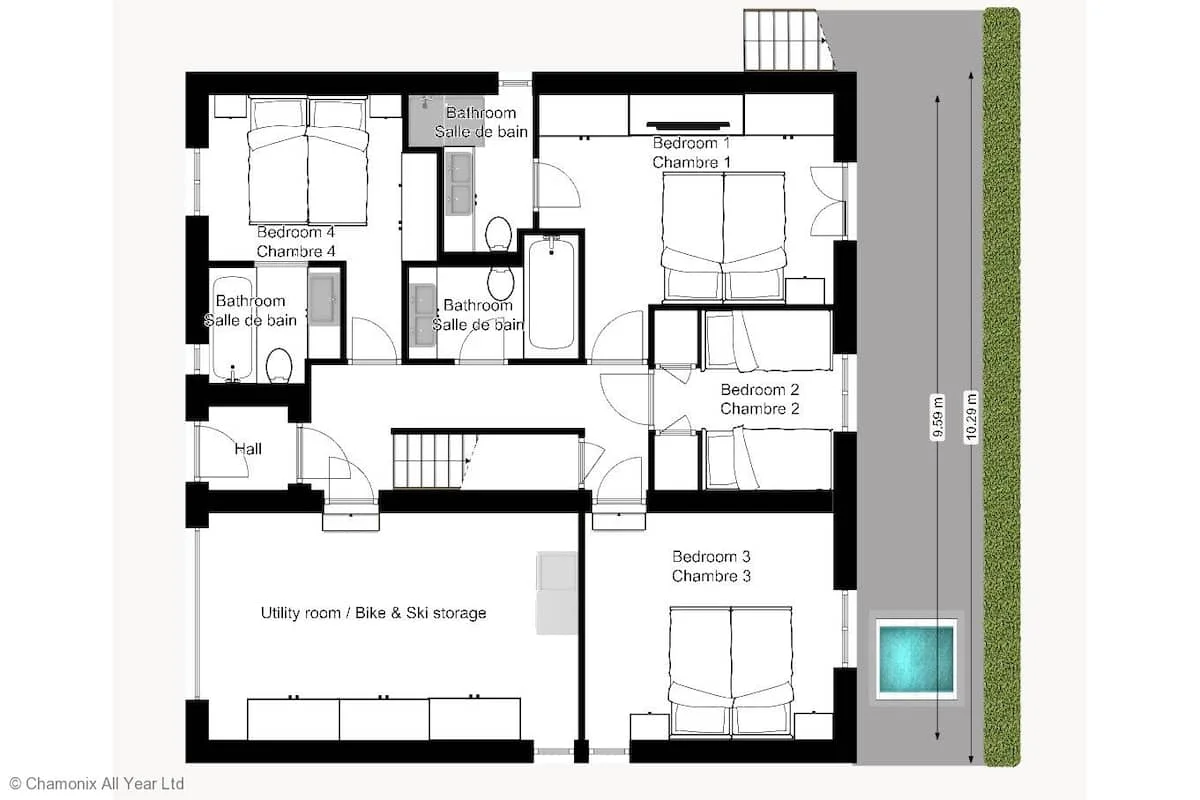 Chalet Panache ground floorplan