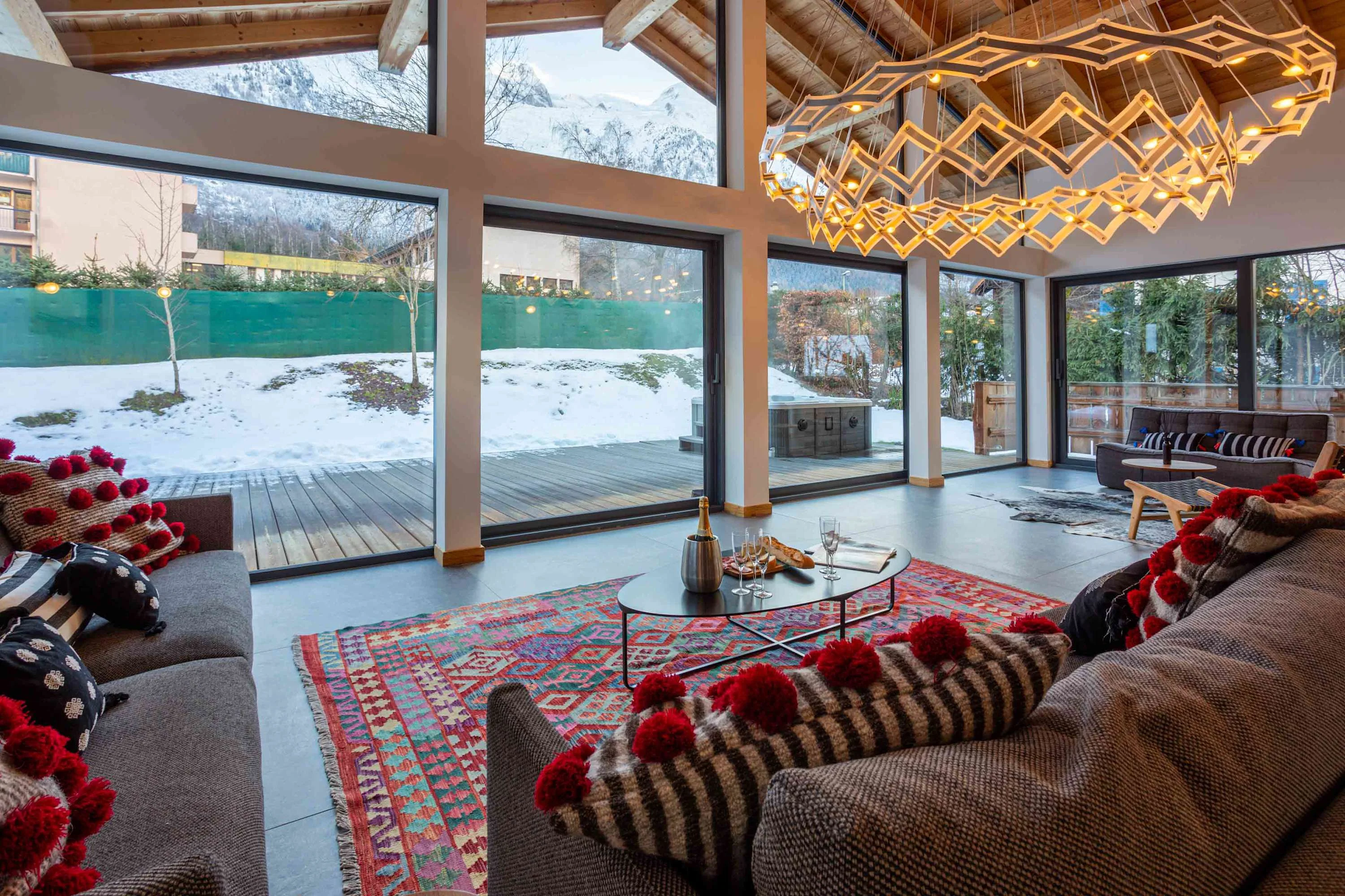 Spacious Open Plan living room with large windows