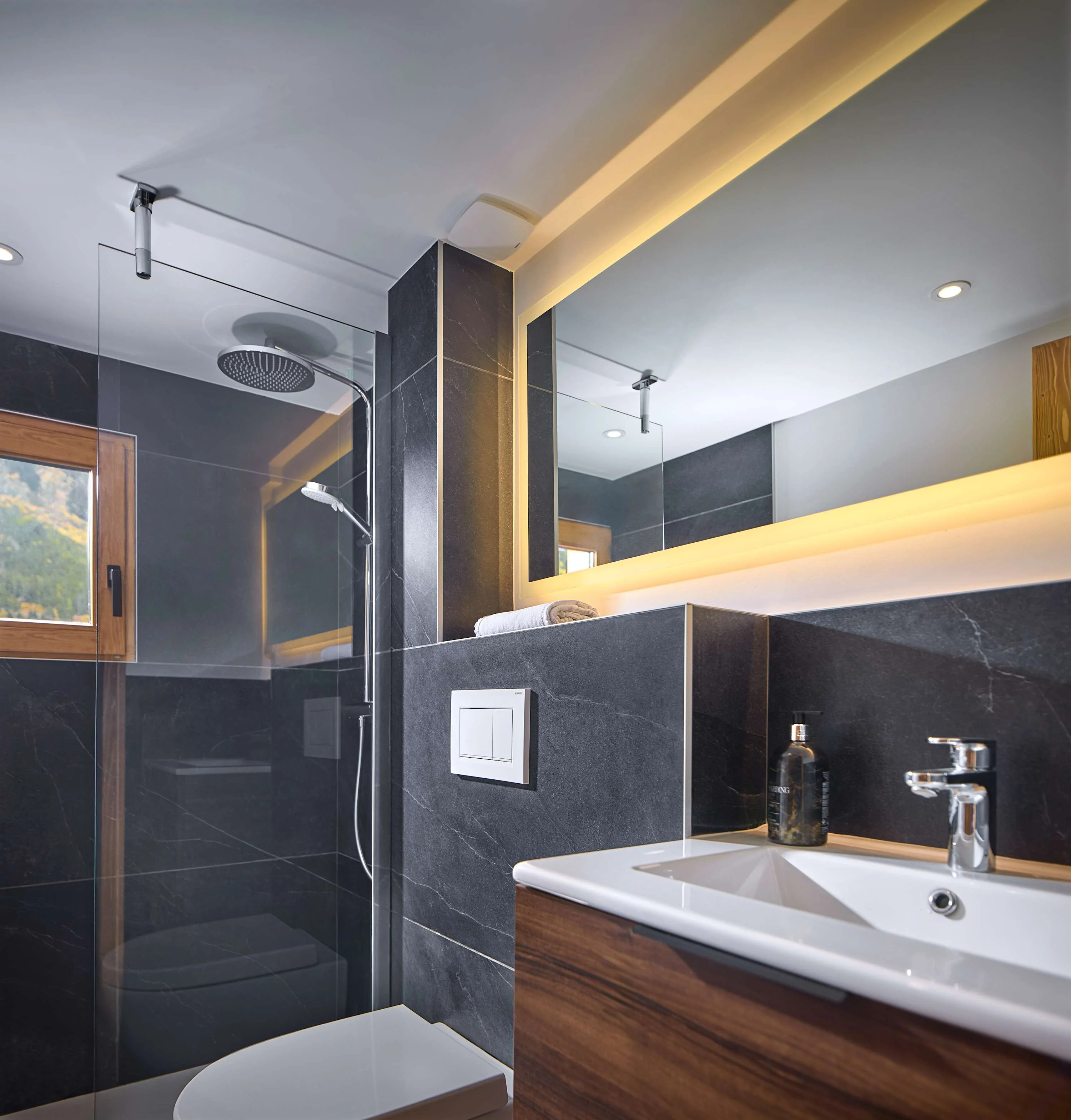 Family bathroom with walk in shower