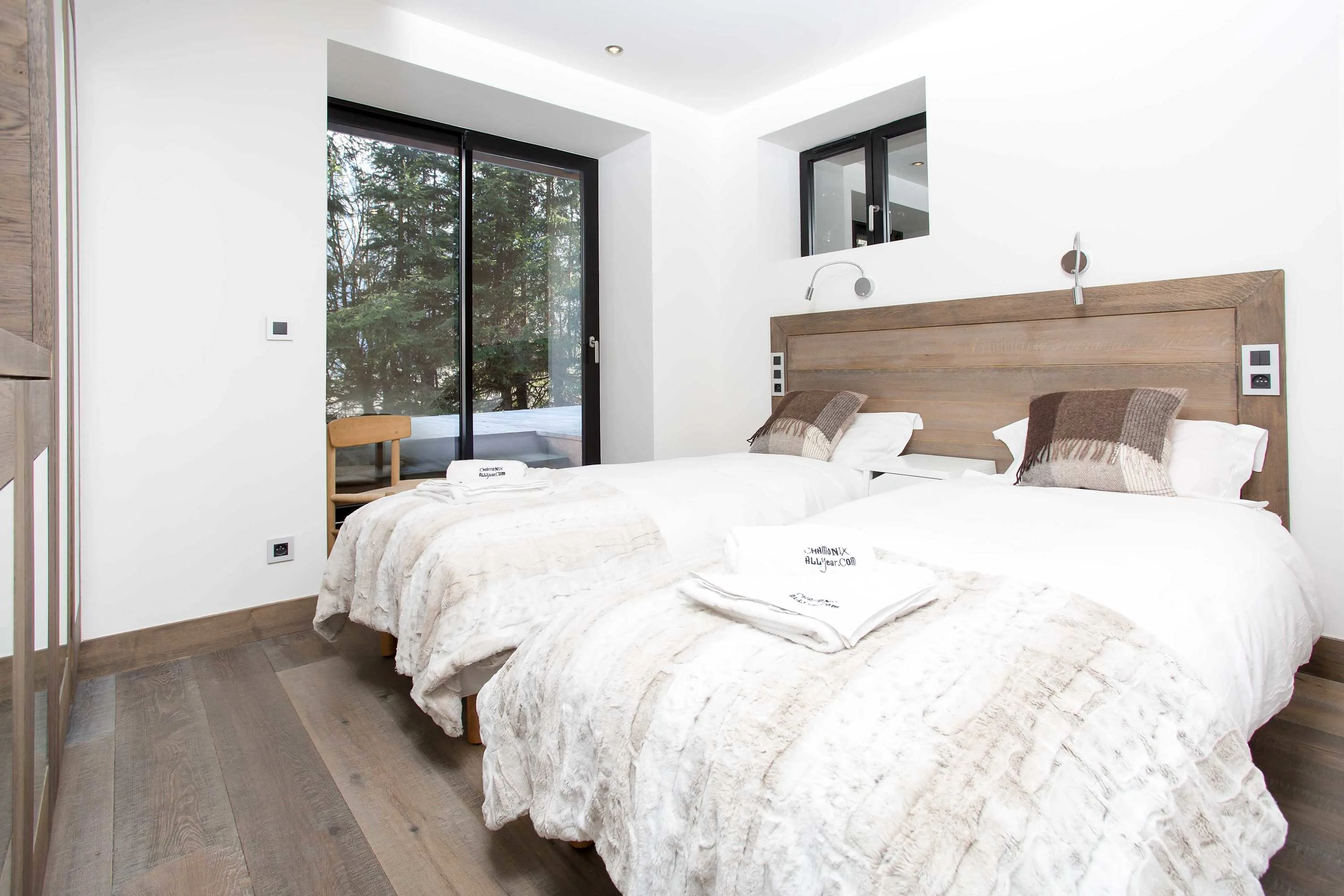 Ground floor bedrooms open onto sunny terrace and hot tub
