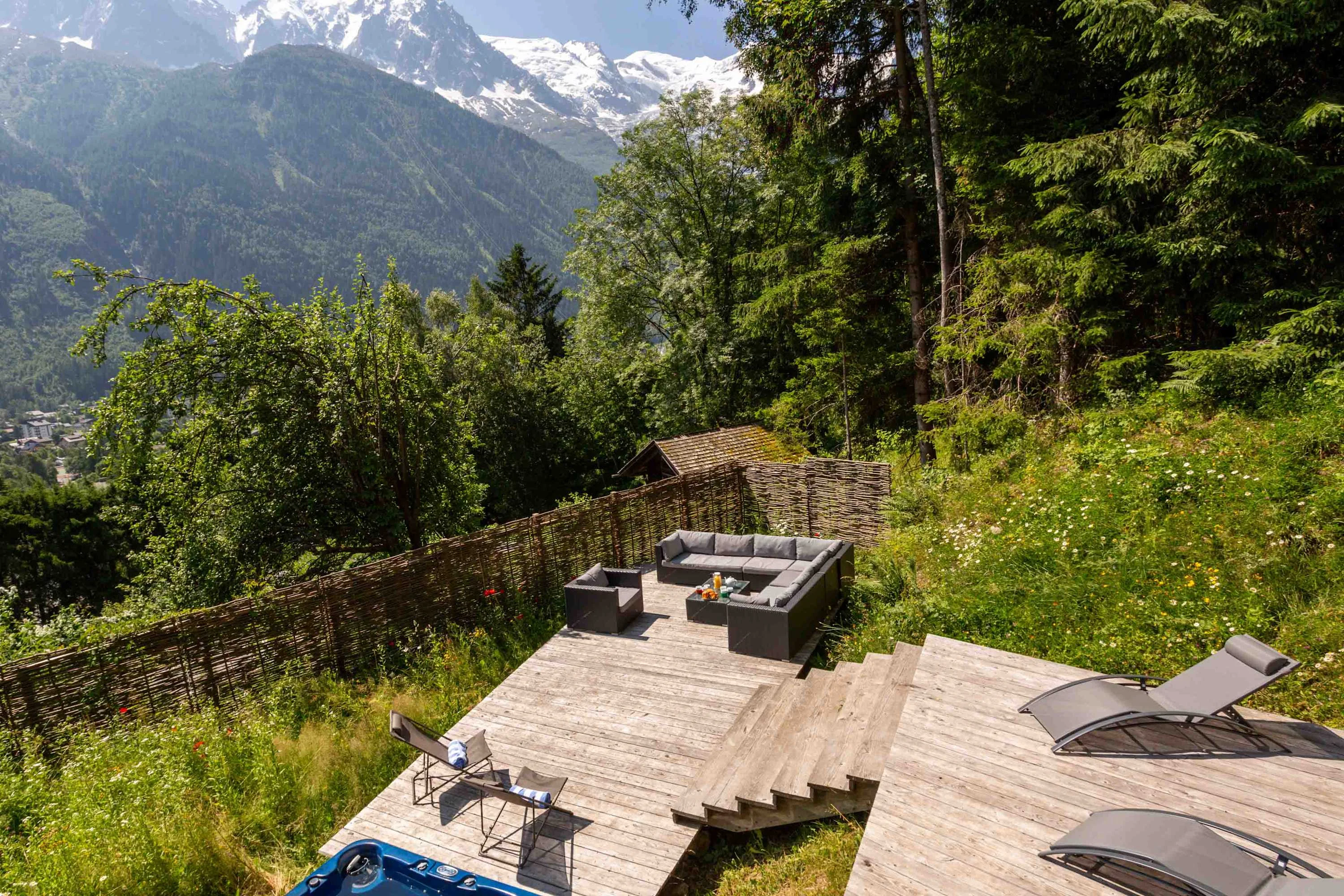 Terrace with Mont Blanc views