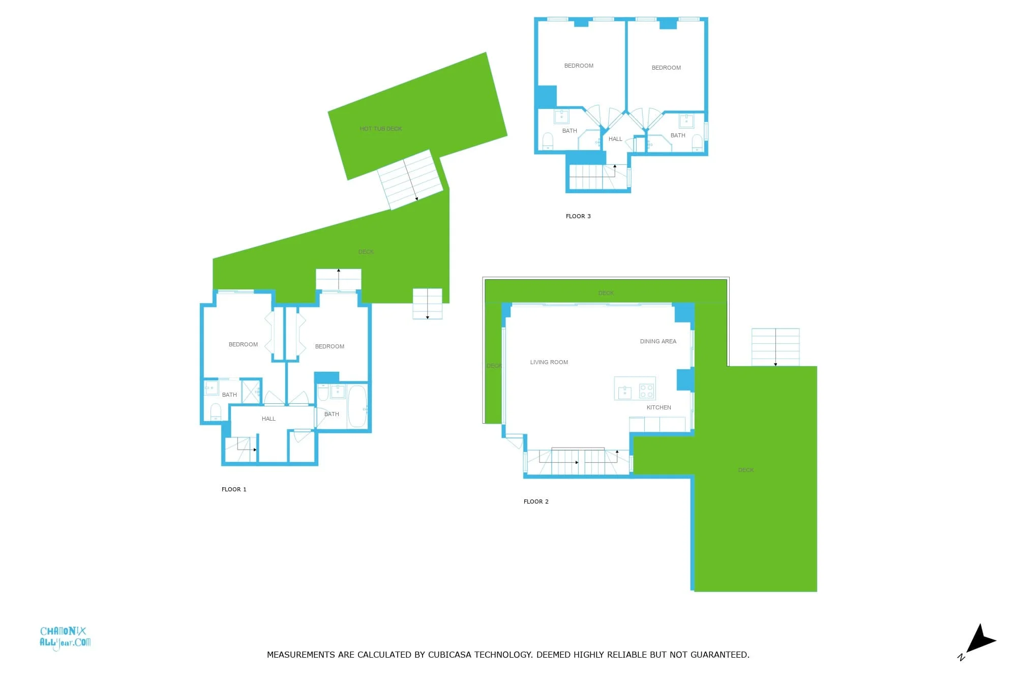 Ground floor living area plan with deck