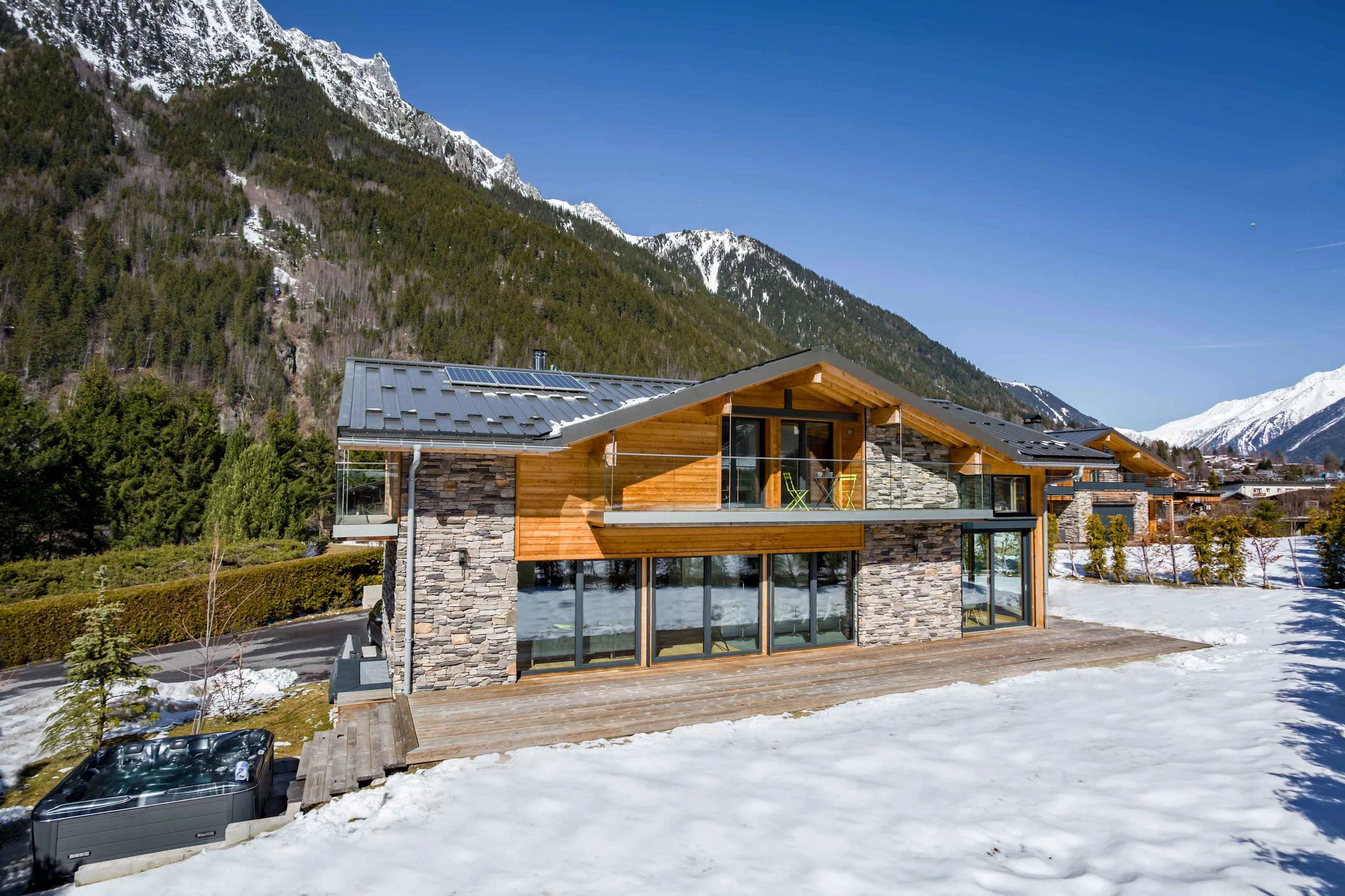 Enjoy the hot tub in winter or summer