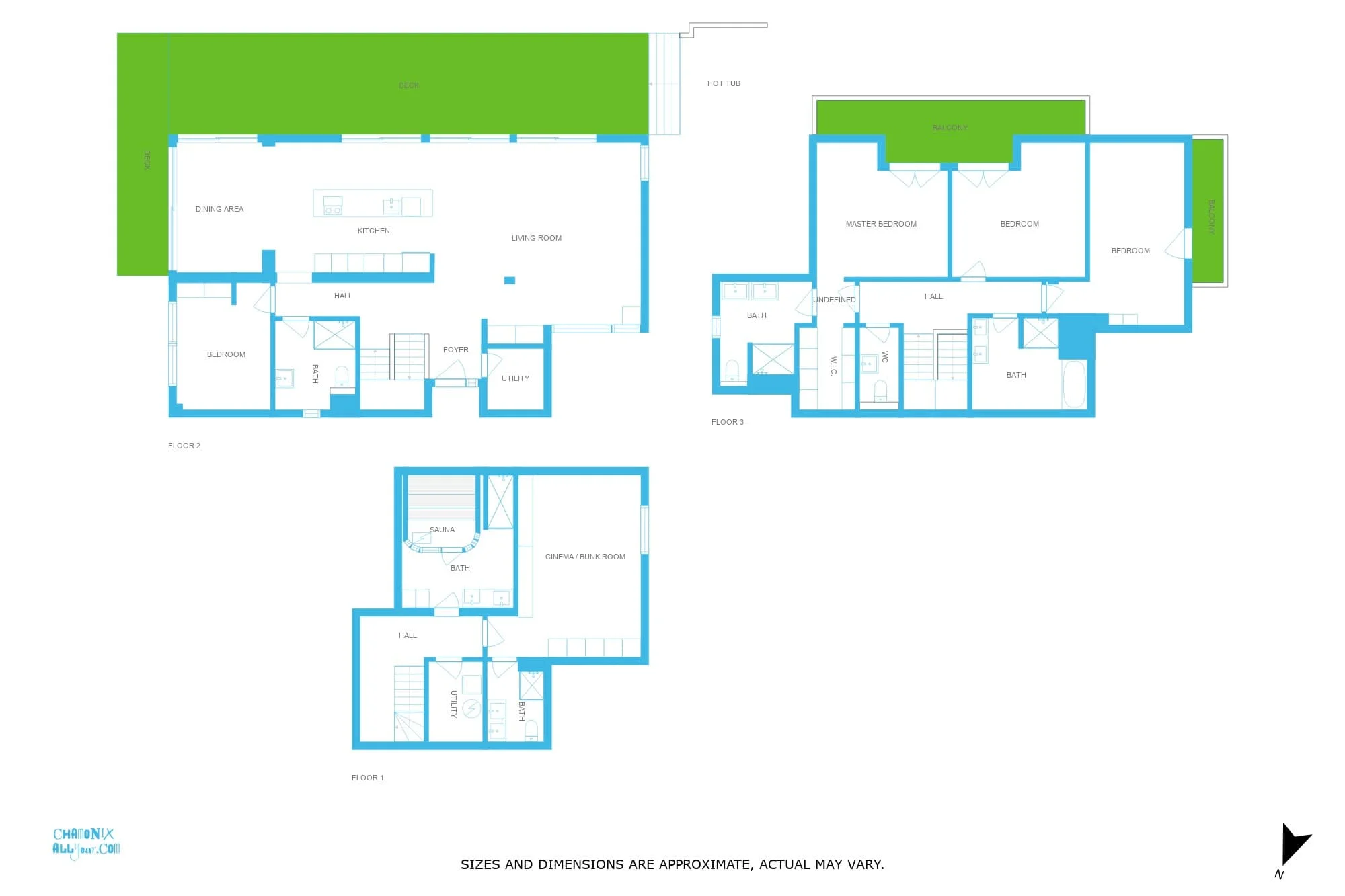 Chalet Montana floorplan - scroll for details of each level