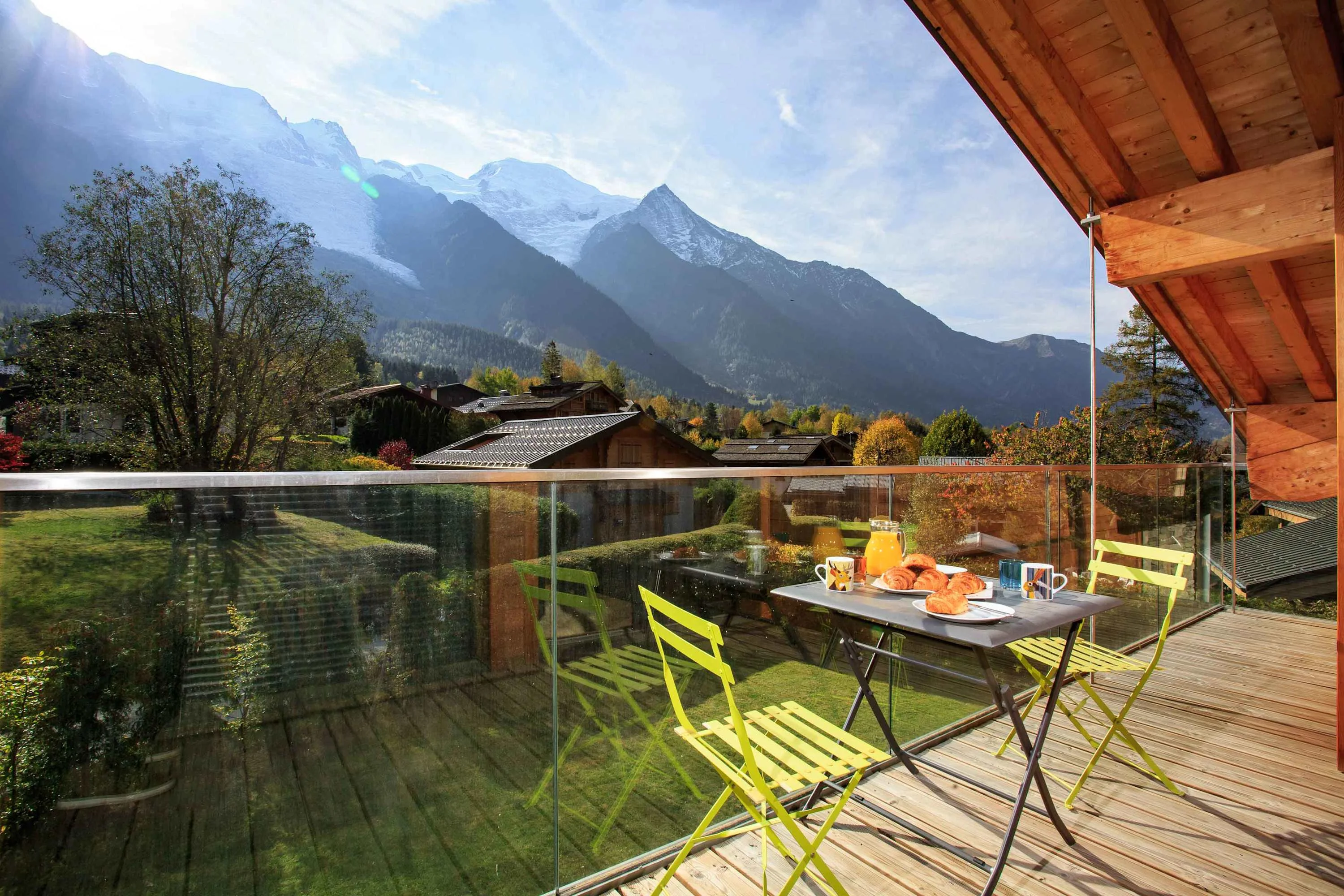 South-facing balcony is shared between the master and second bedrooms