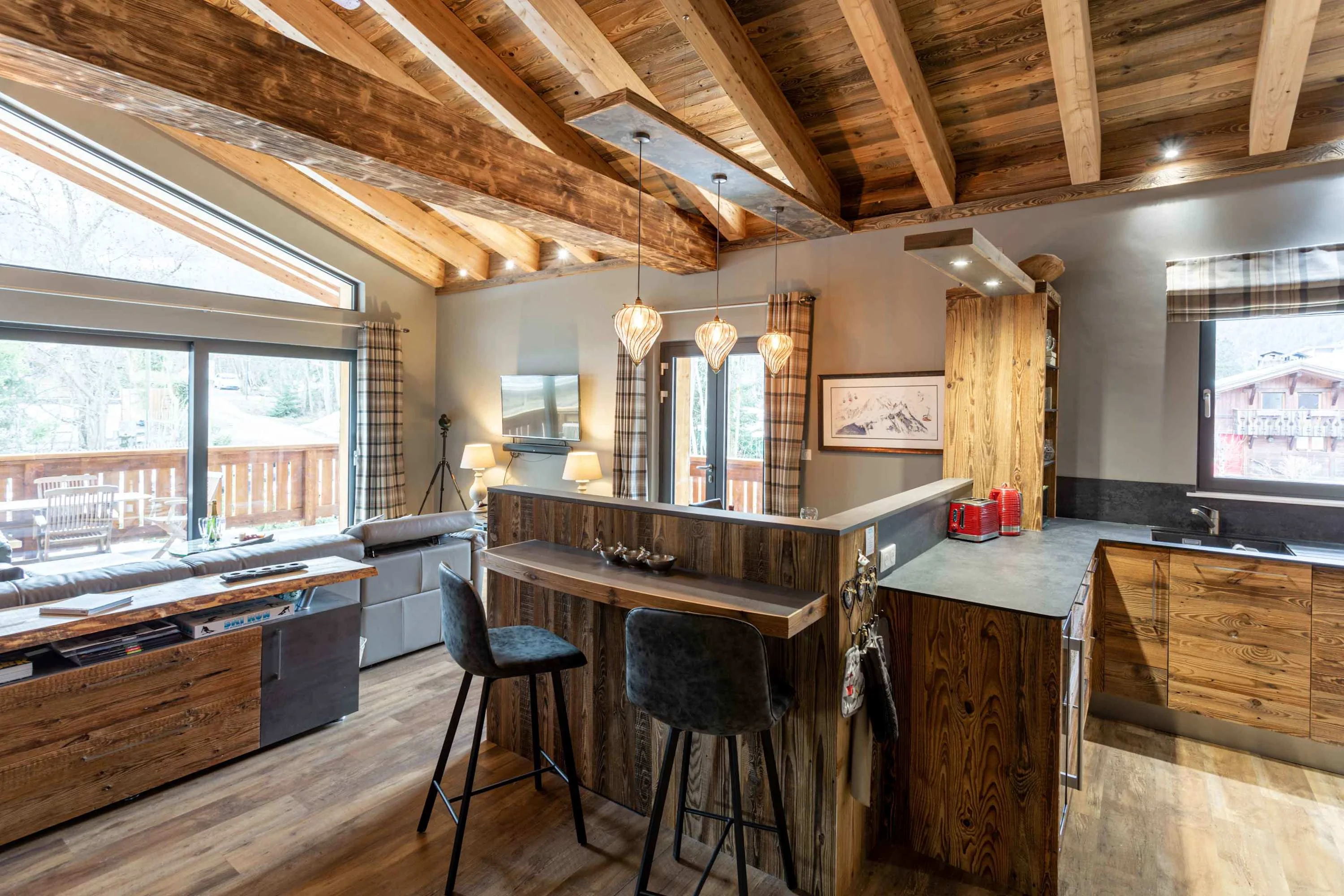 Upstairs Open plan living room kitchen