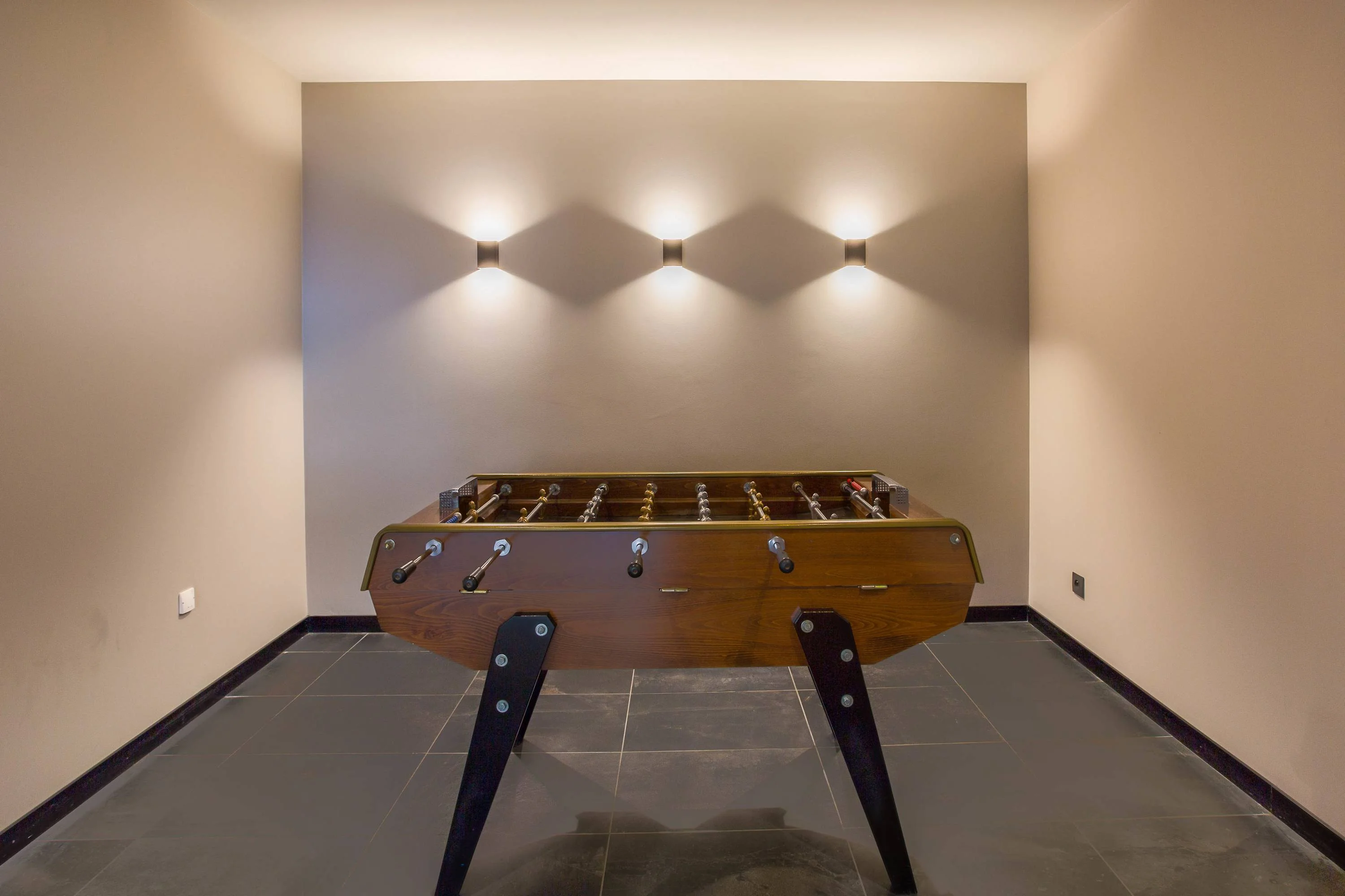 Communal area also has a football table