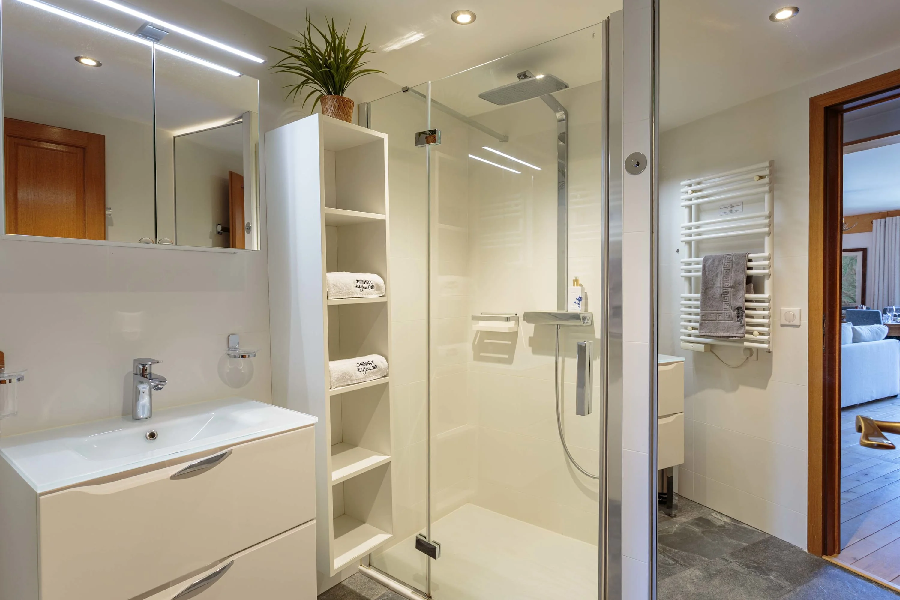 Family bathroom with walk-in shower
