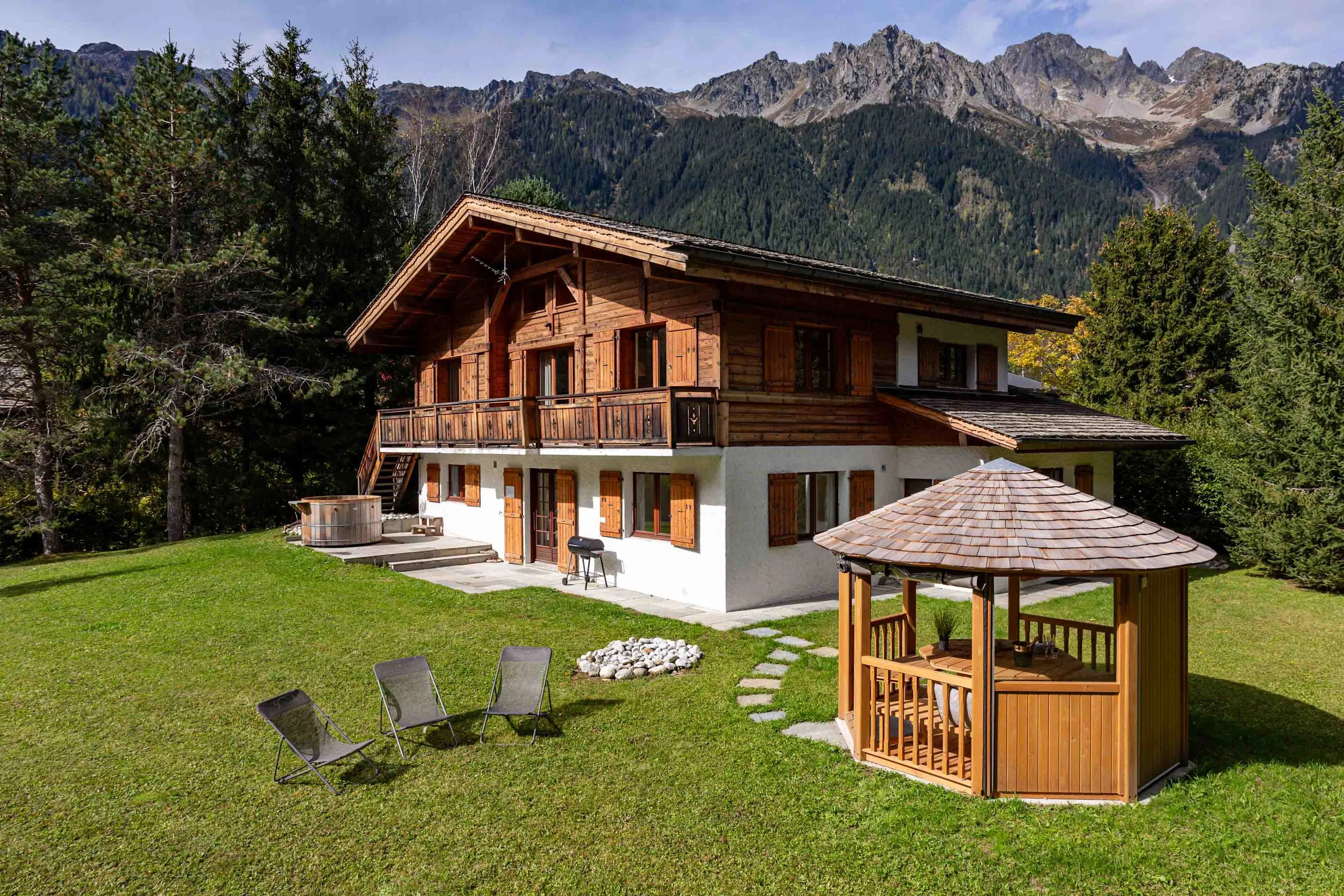 Petit Tricouni's spacious garden with stunning views all round