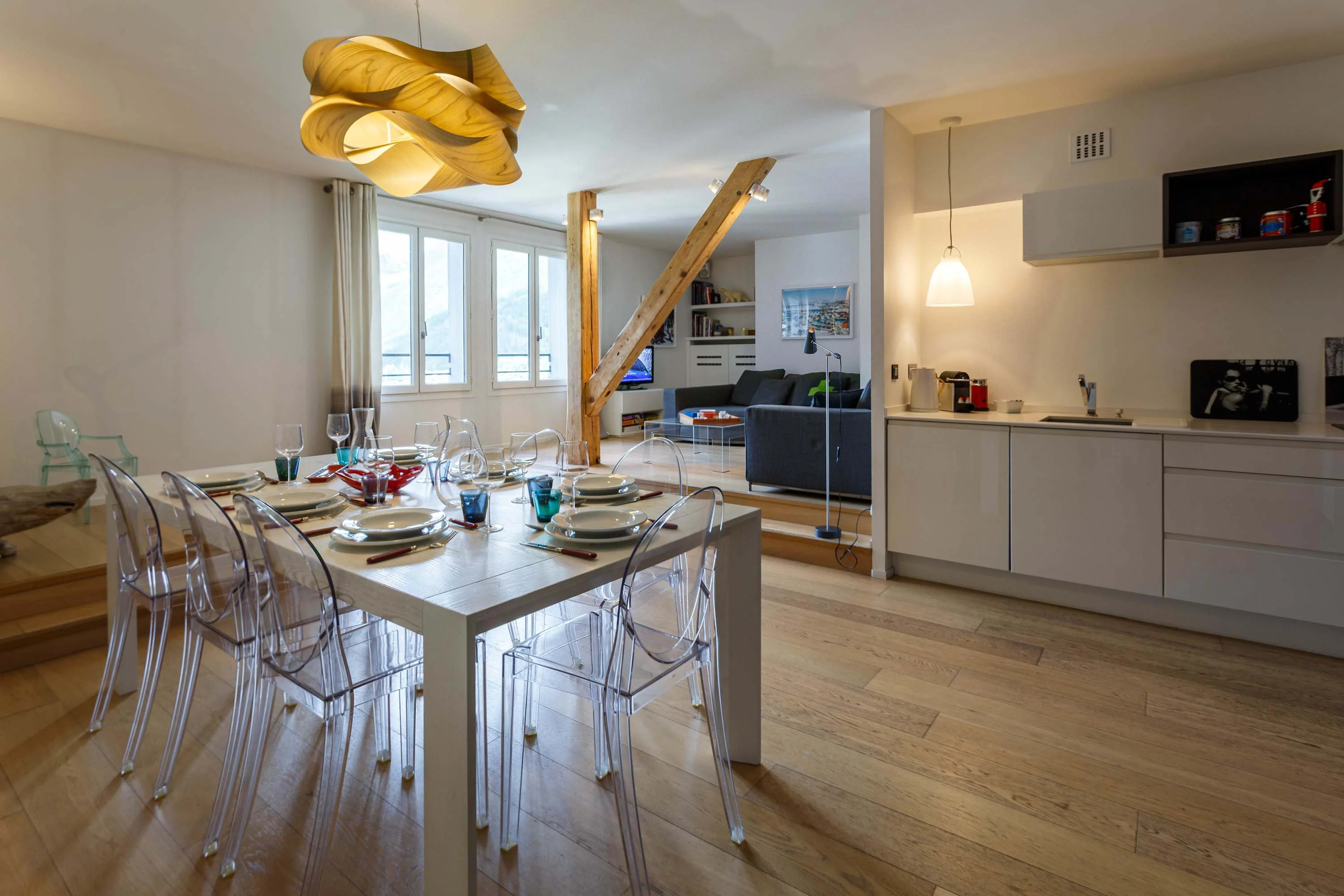 Open-plan kitchen-diner and lounge