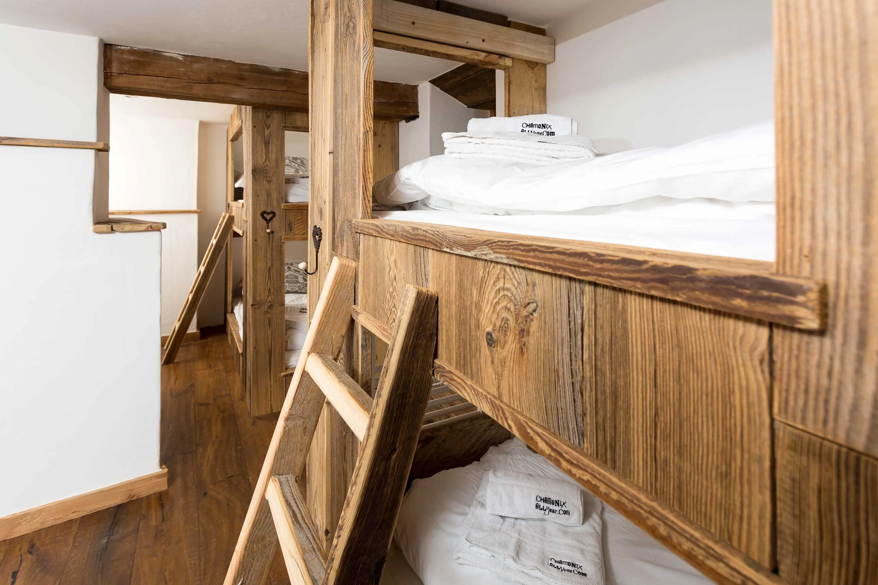 Quad bunk room with built-in bunk beds