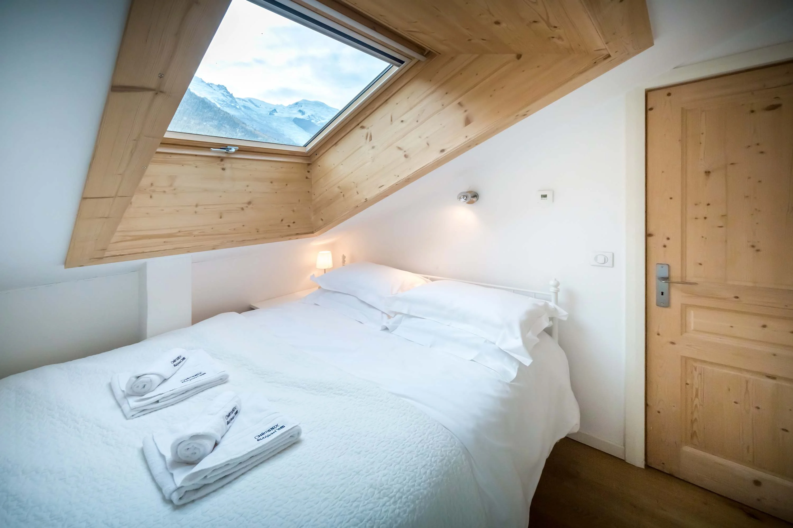 Second double bedroom has Mont Blanc views