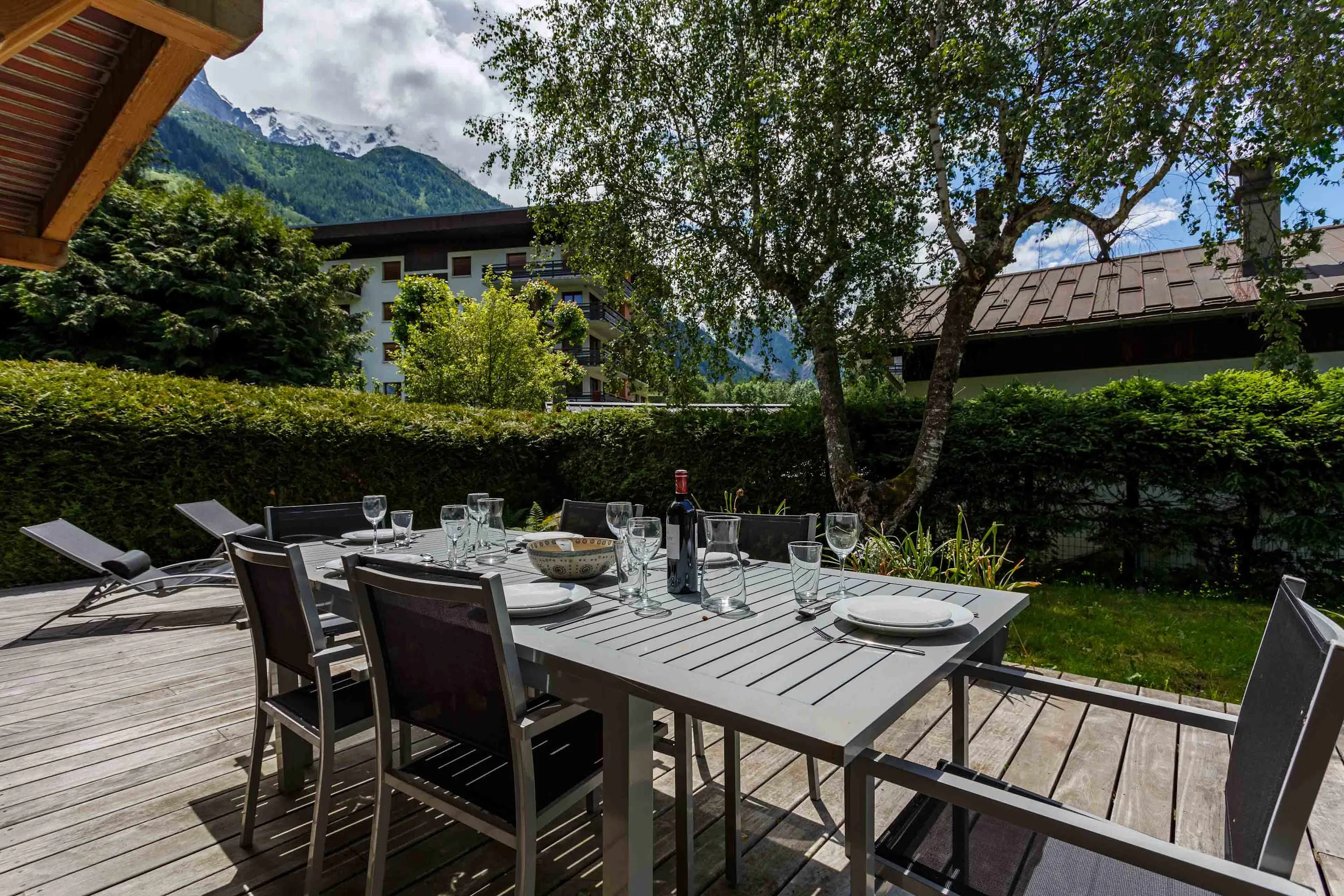 Decking with Mont Blanc views