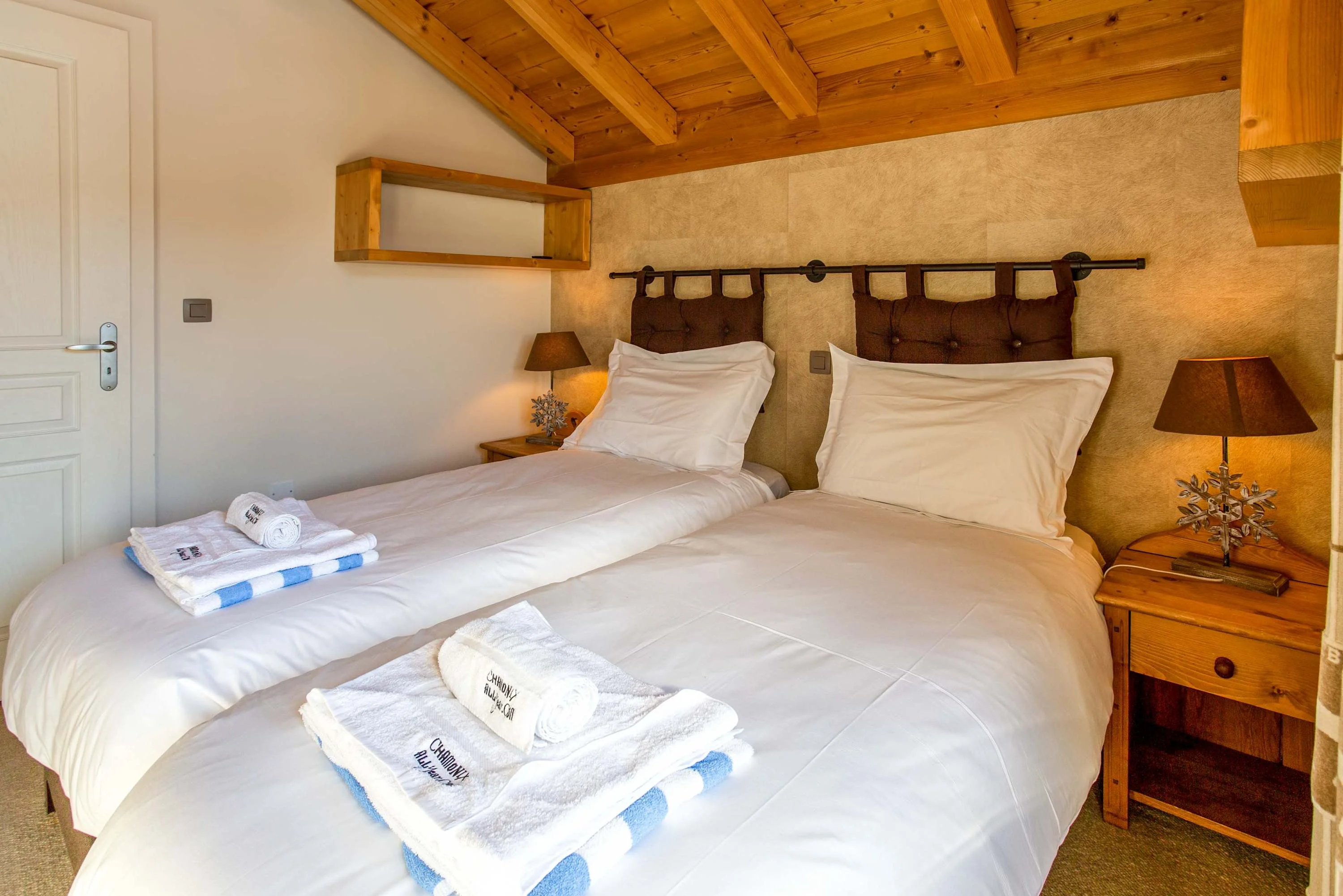 Double or twin bedroom, with balcony facing Mt Blanc