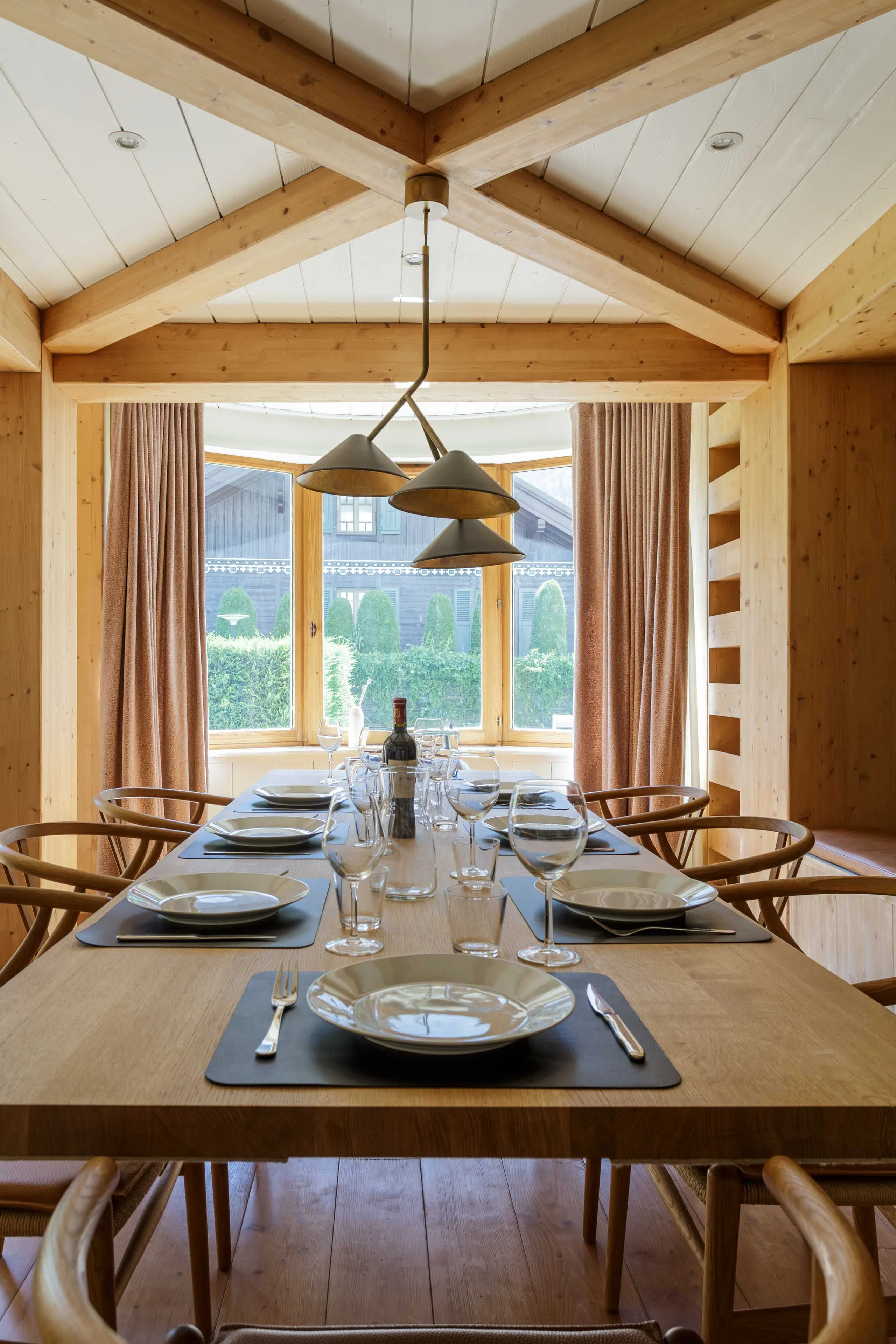 Dining table seats 8 comfortably