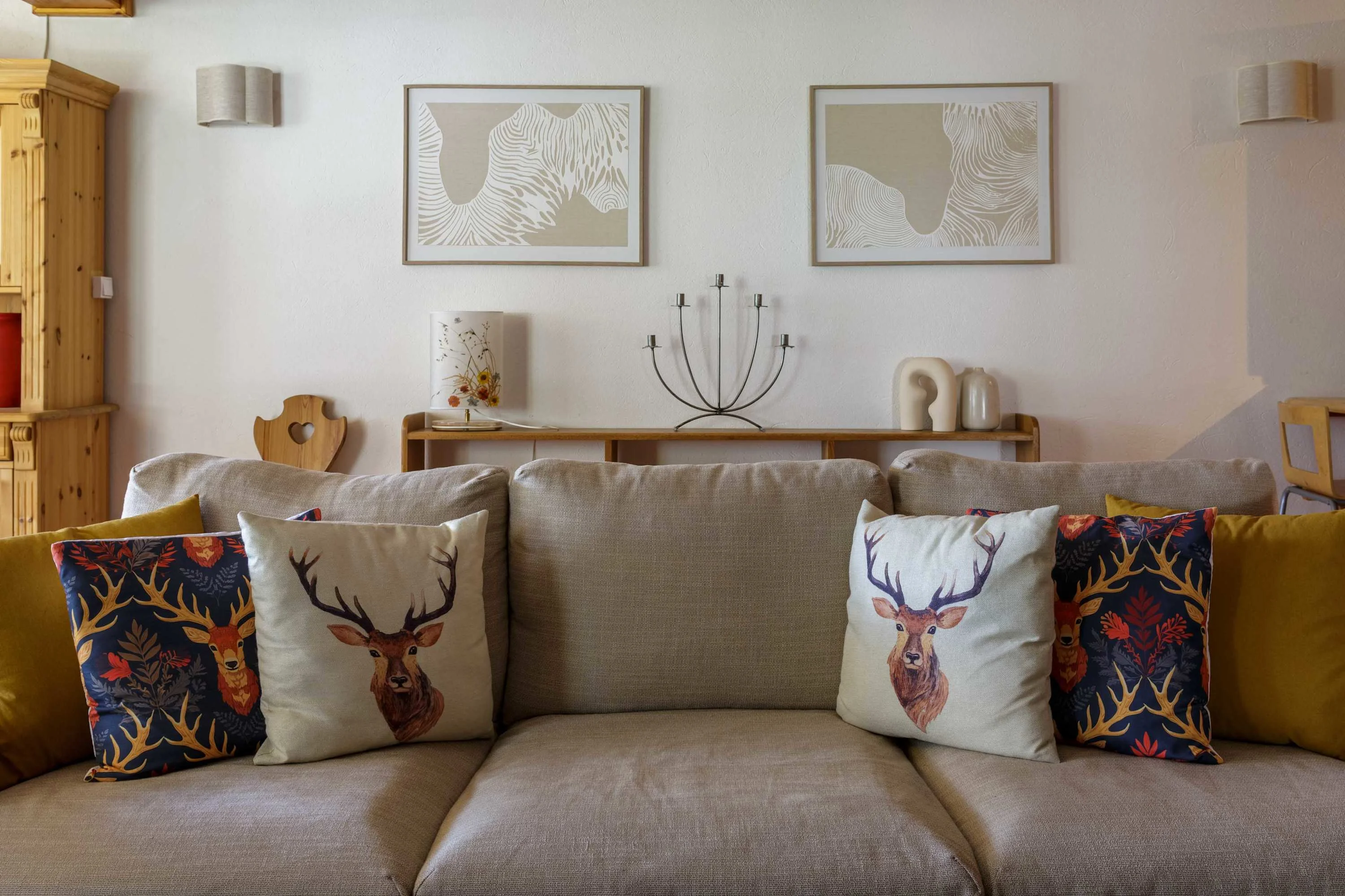 Living area with double sofa bed