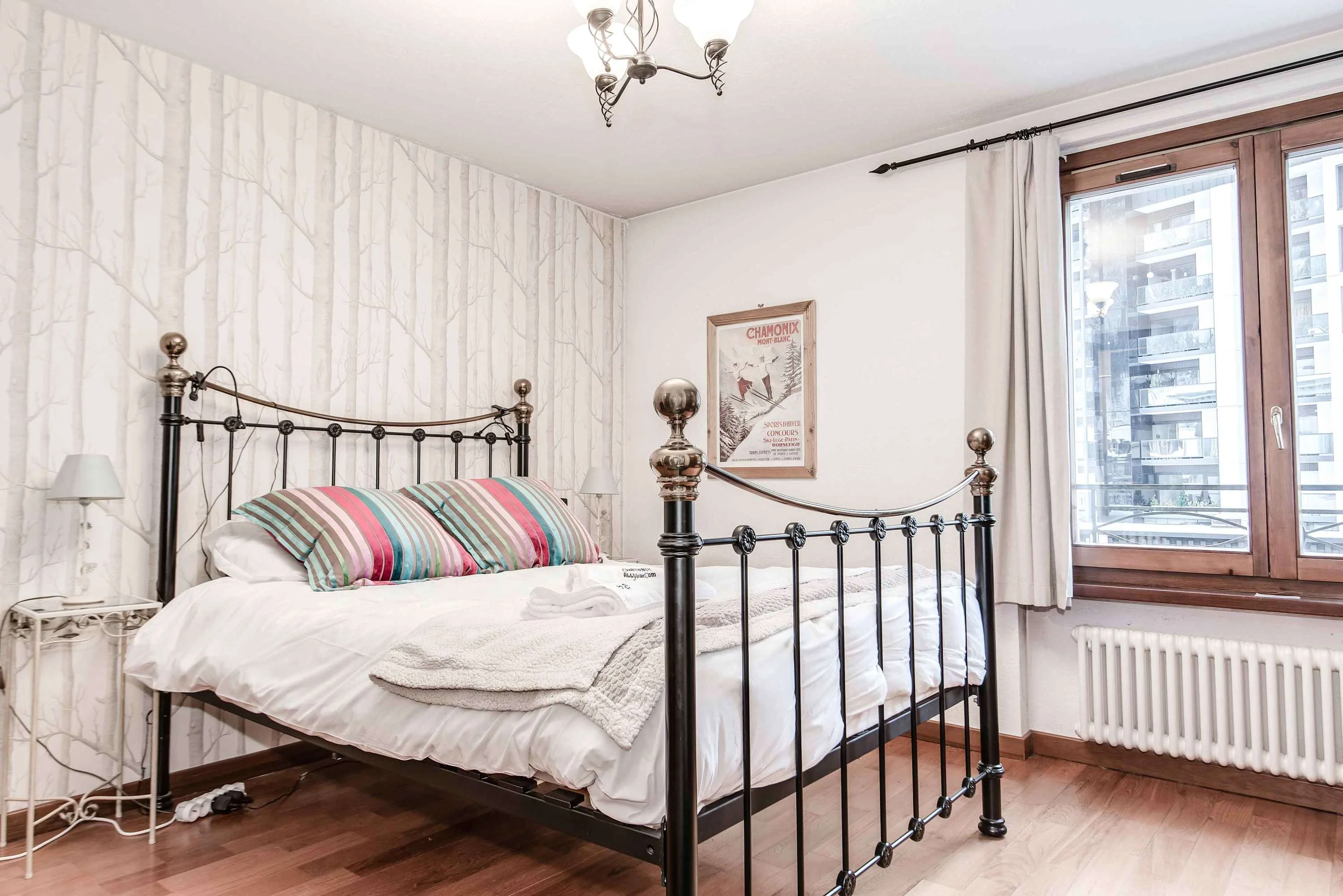 Double bed in master bedroom