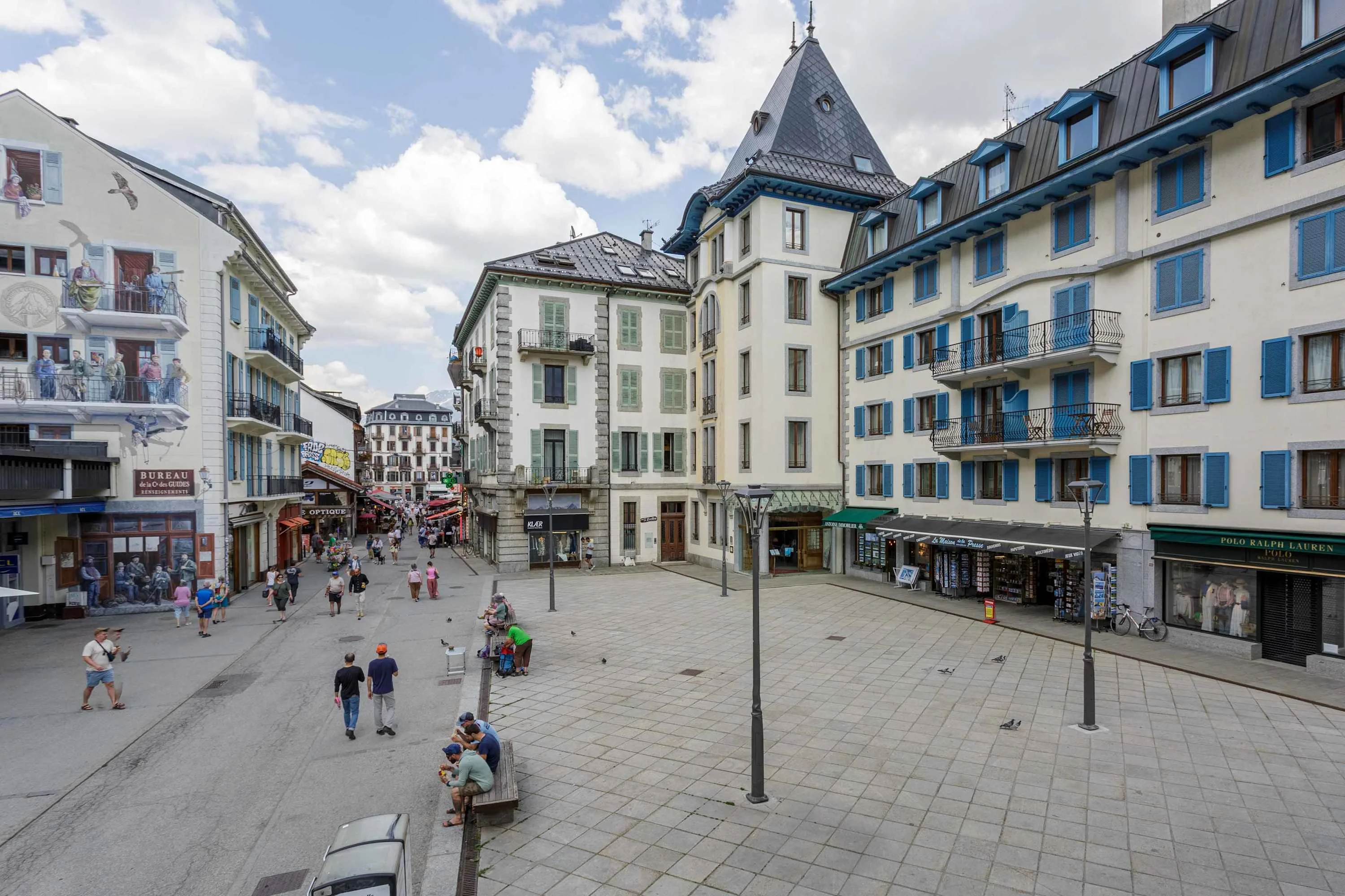 Balmat apartment on 2nd floor, overlooking square and high street