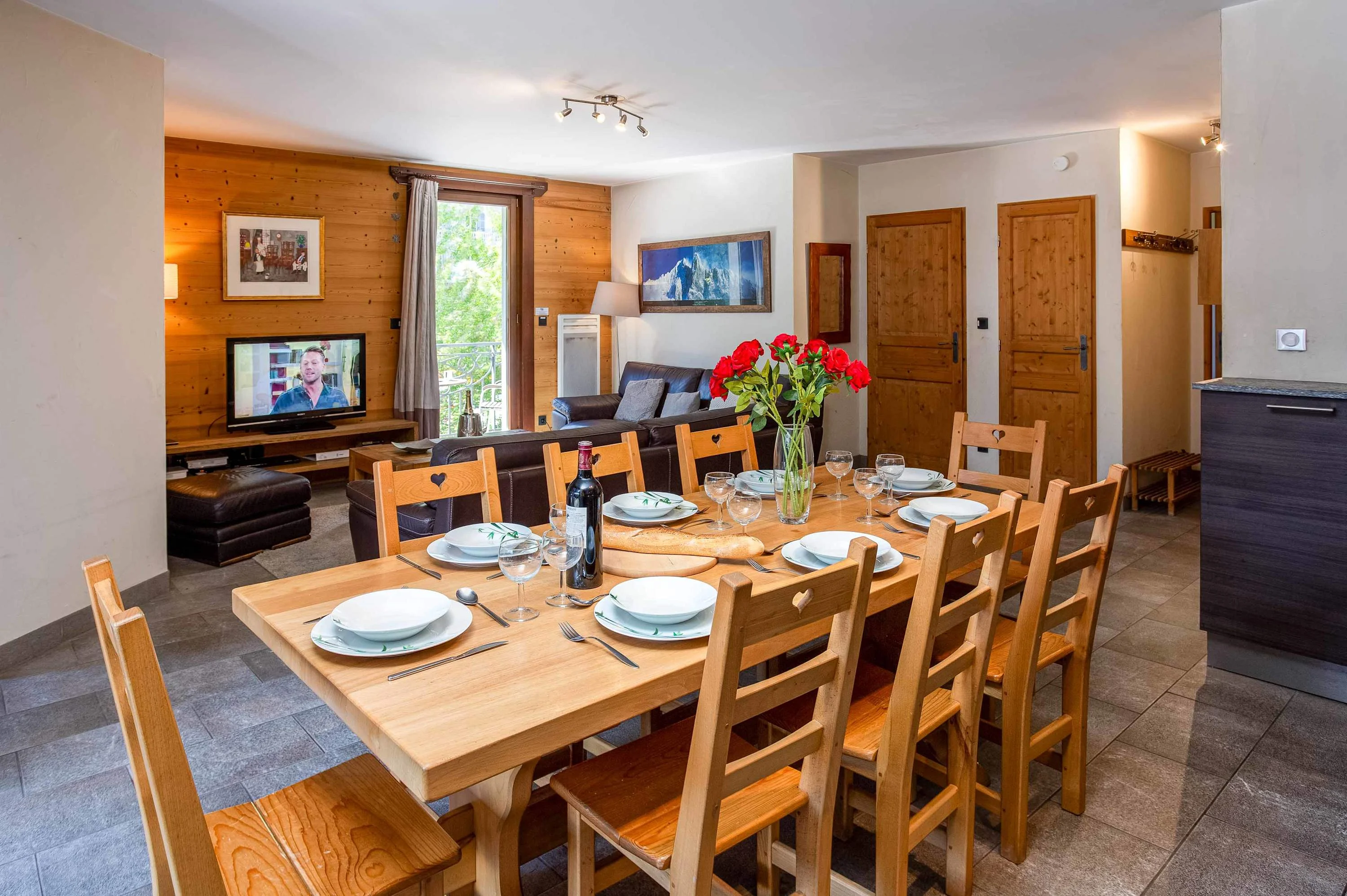 Open-plan kitchen dining space