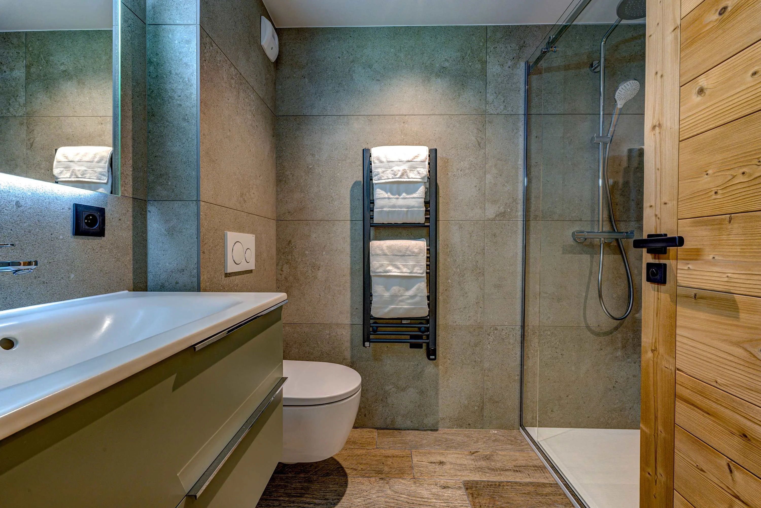 Ensuite to bedroom 2 with walk-in shower