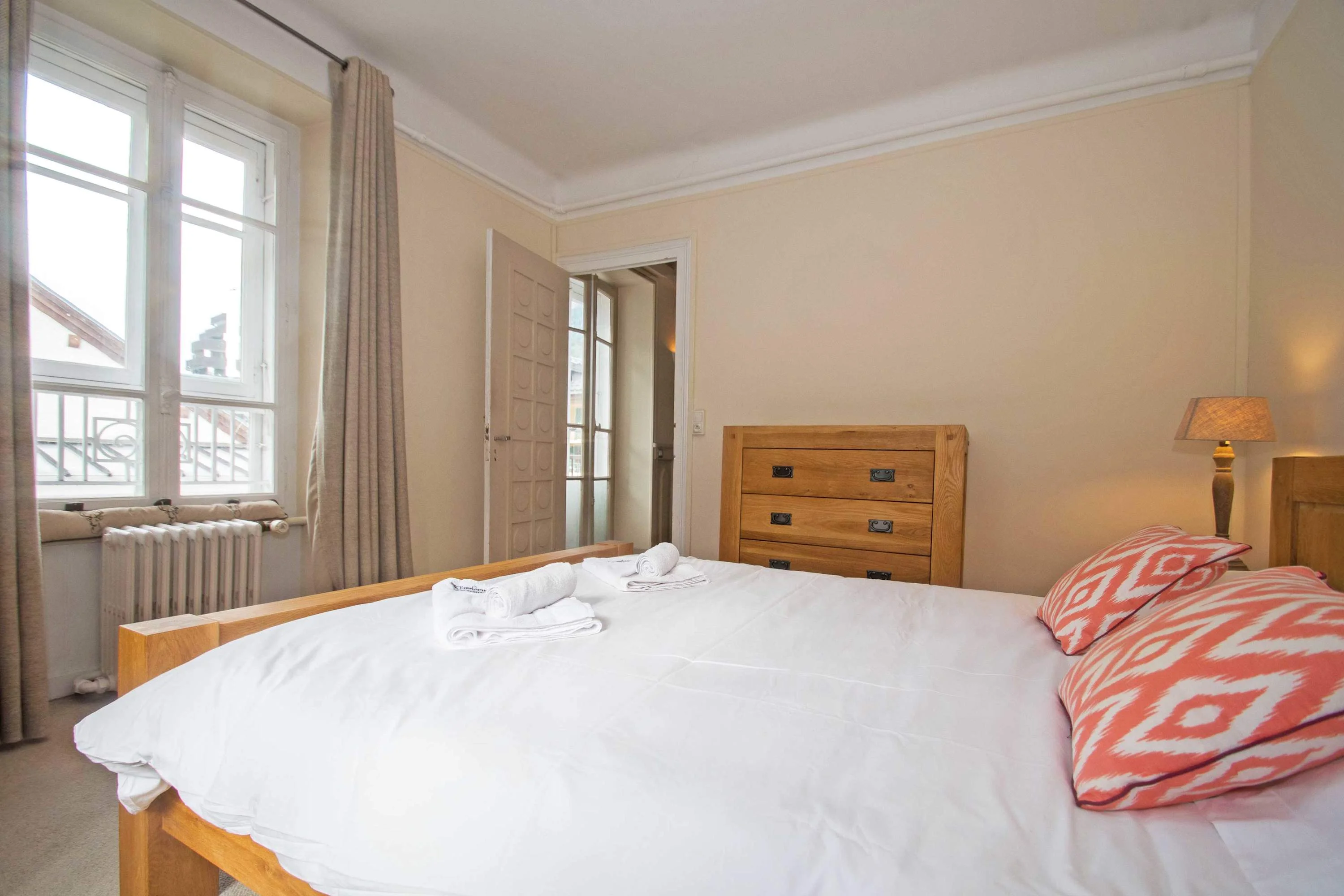 Master bedroom at the rear of the building