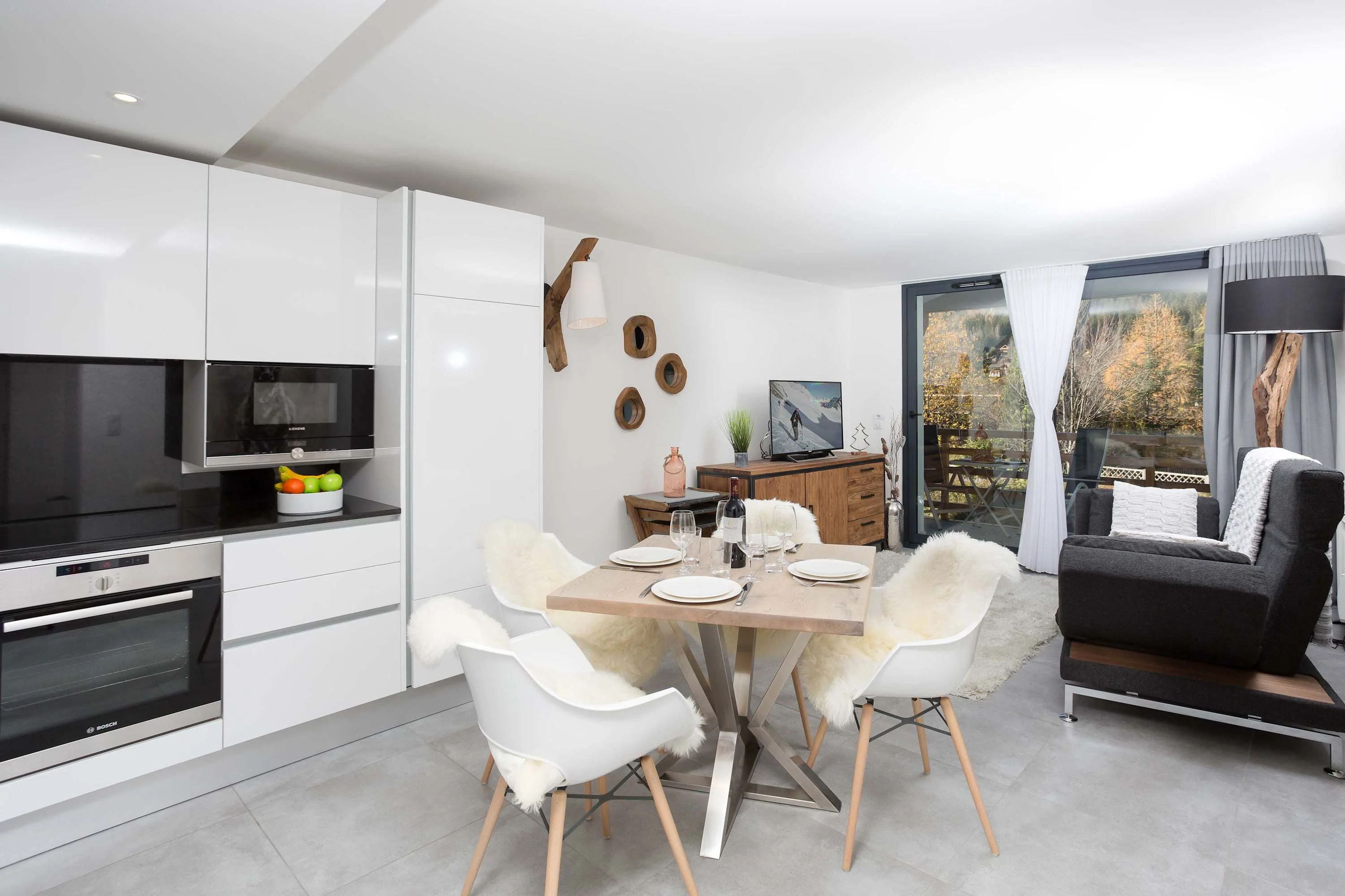 Living area is spacious and opens onto balcony