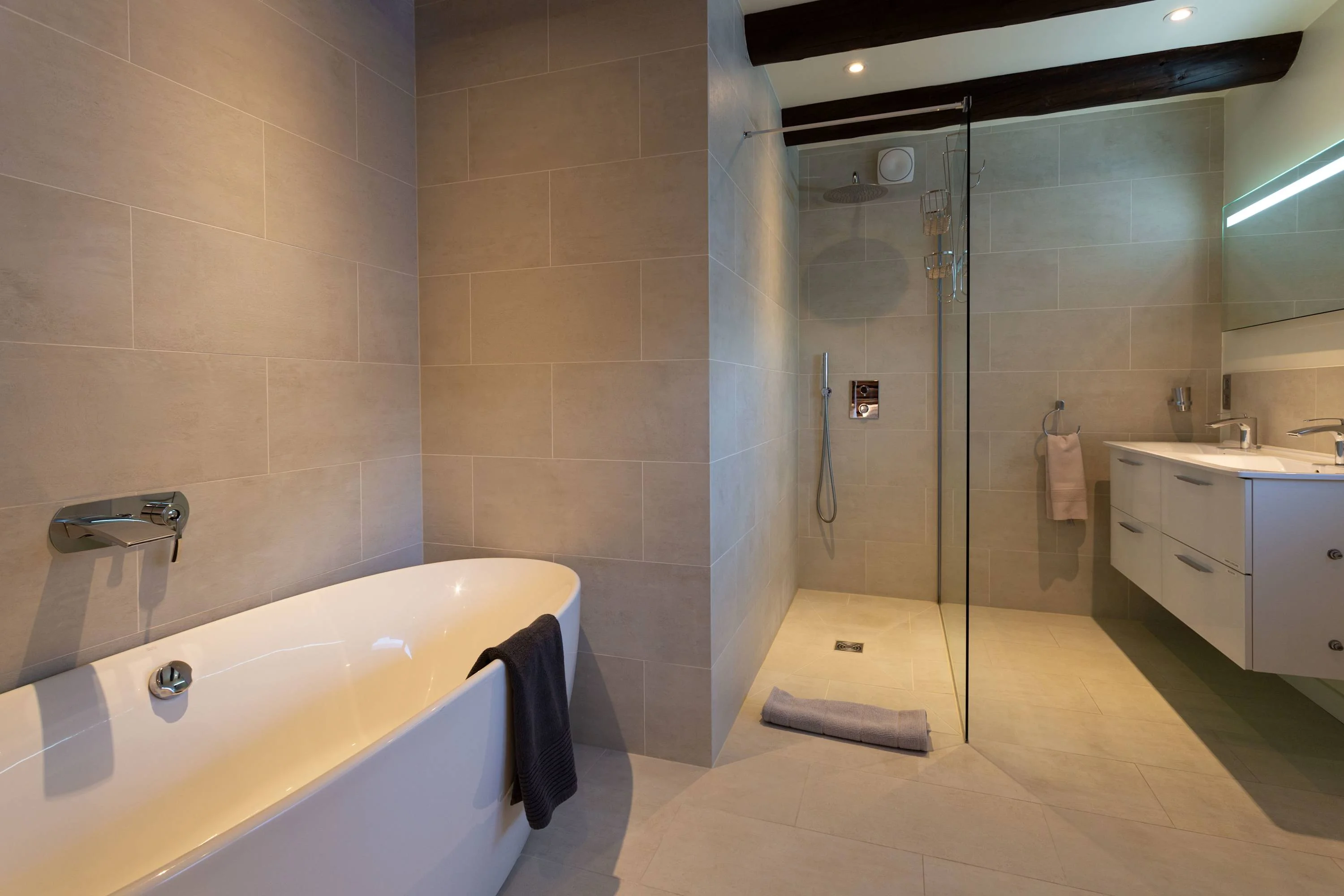 Ensuite master bathroom with bath & Italian shower