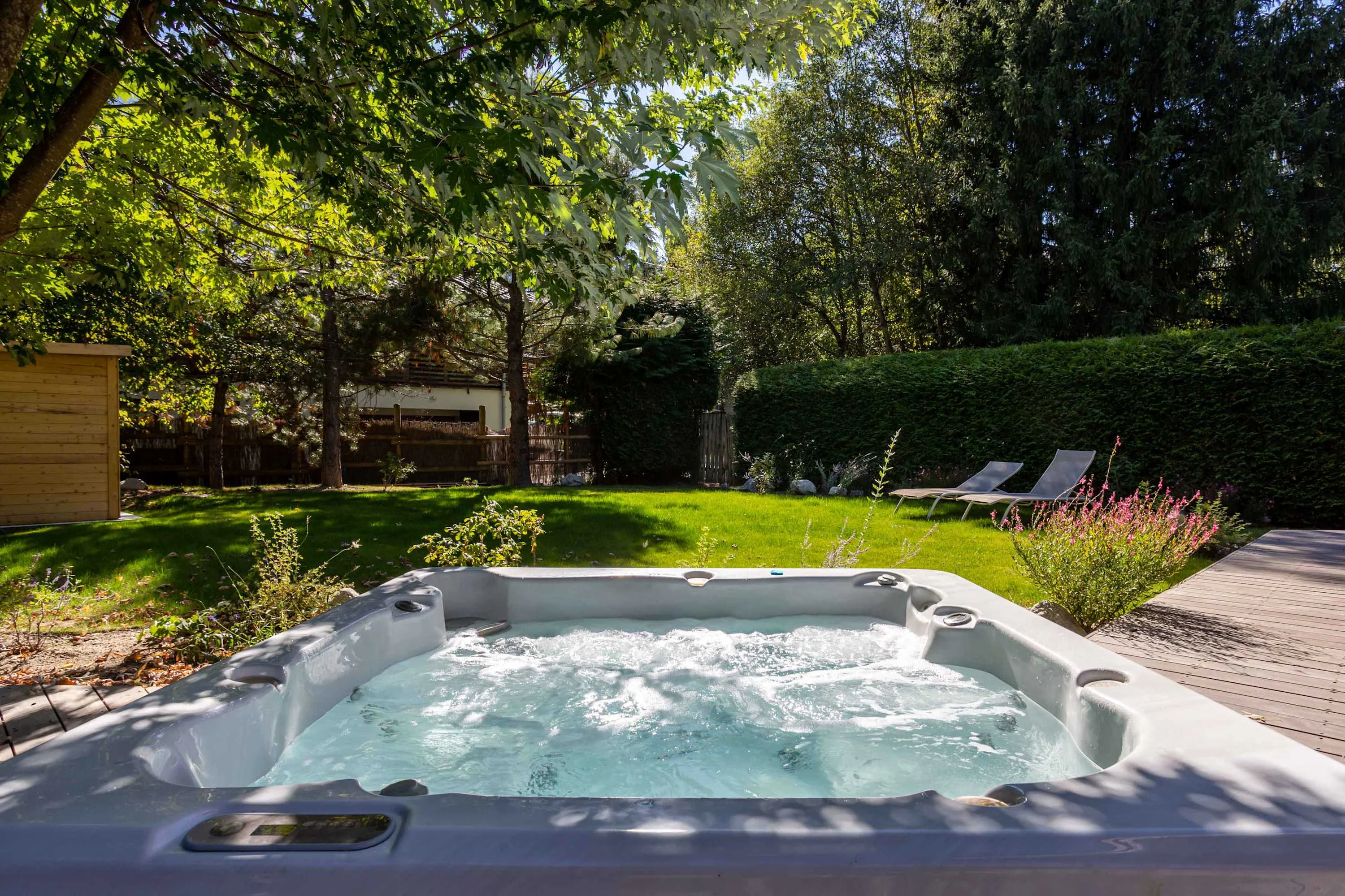 Relax in the hot tub after a day in the mountains