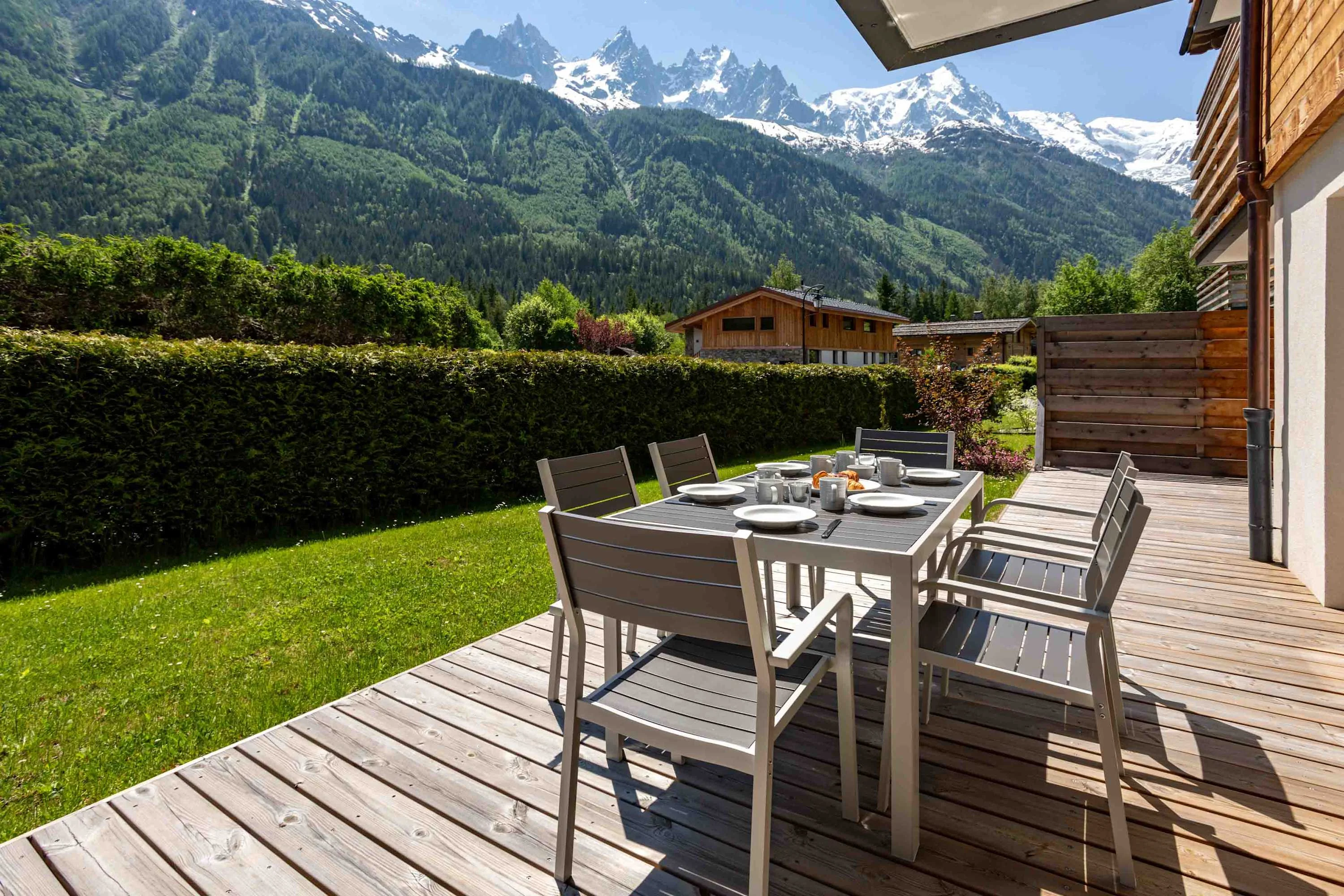 Terrace with Mont Blanc views