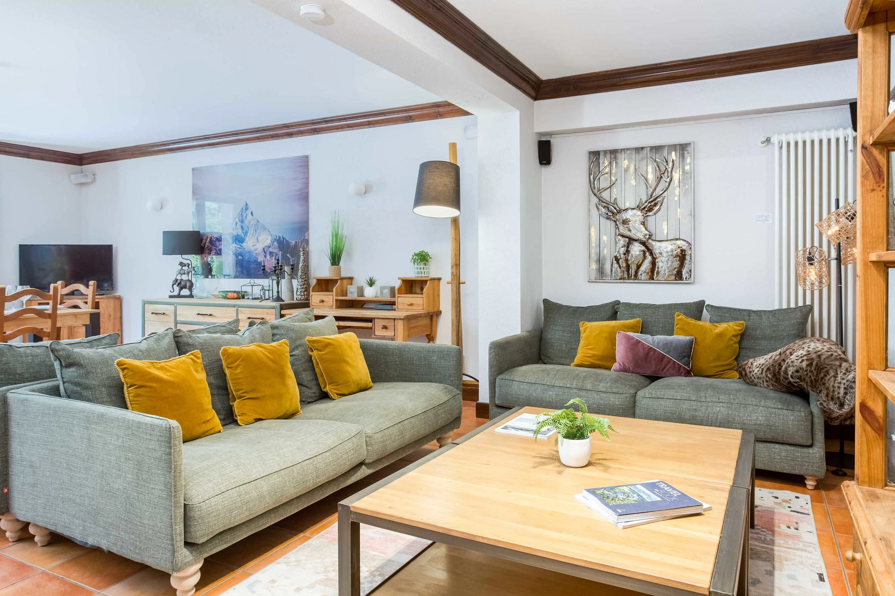 Pothecary apartment has a large living space with 2 seating areas