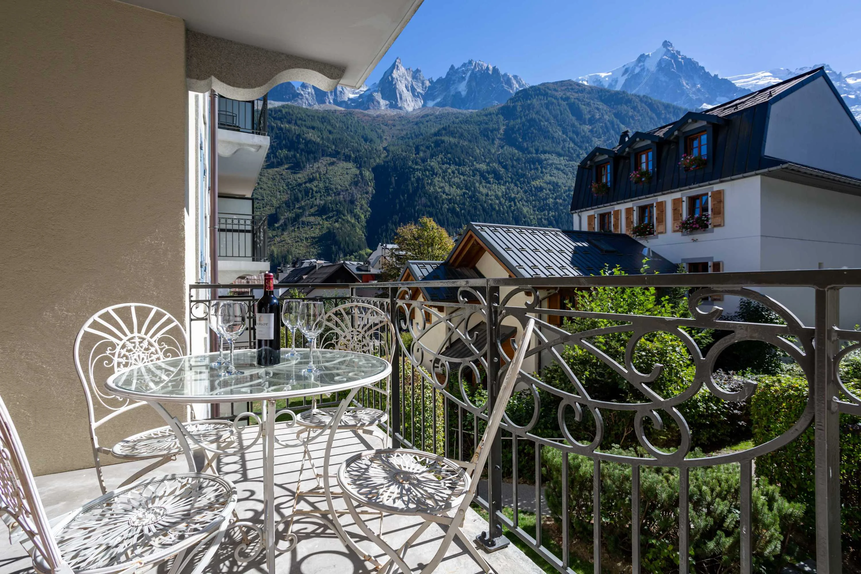 Enjoy your morning coffee at the foot of the mountains