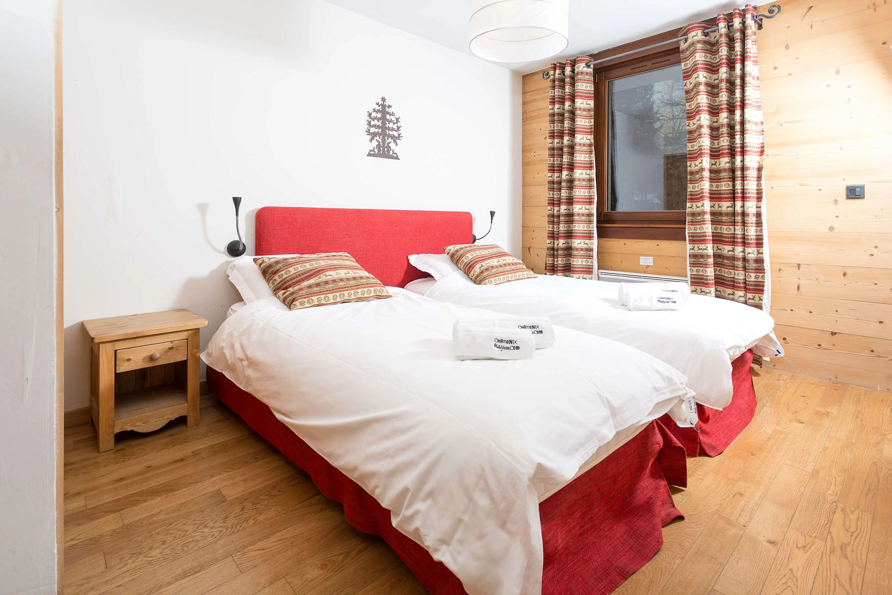 Master bedroom made as twin beds