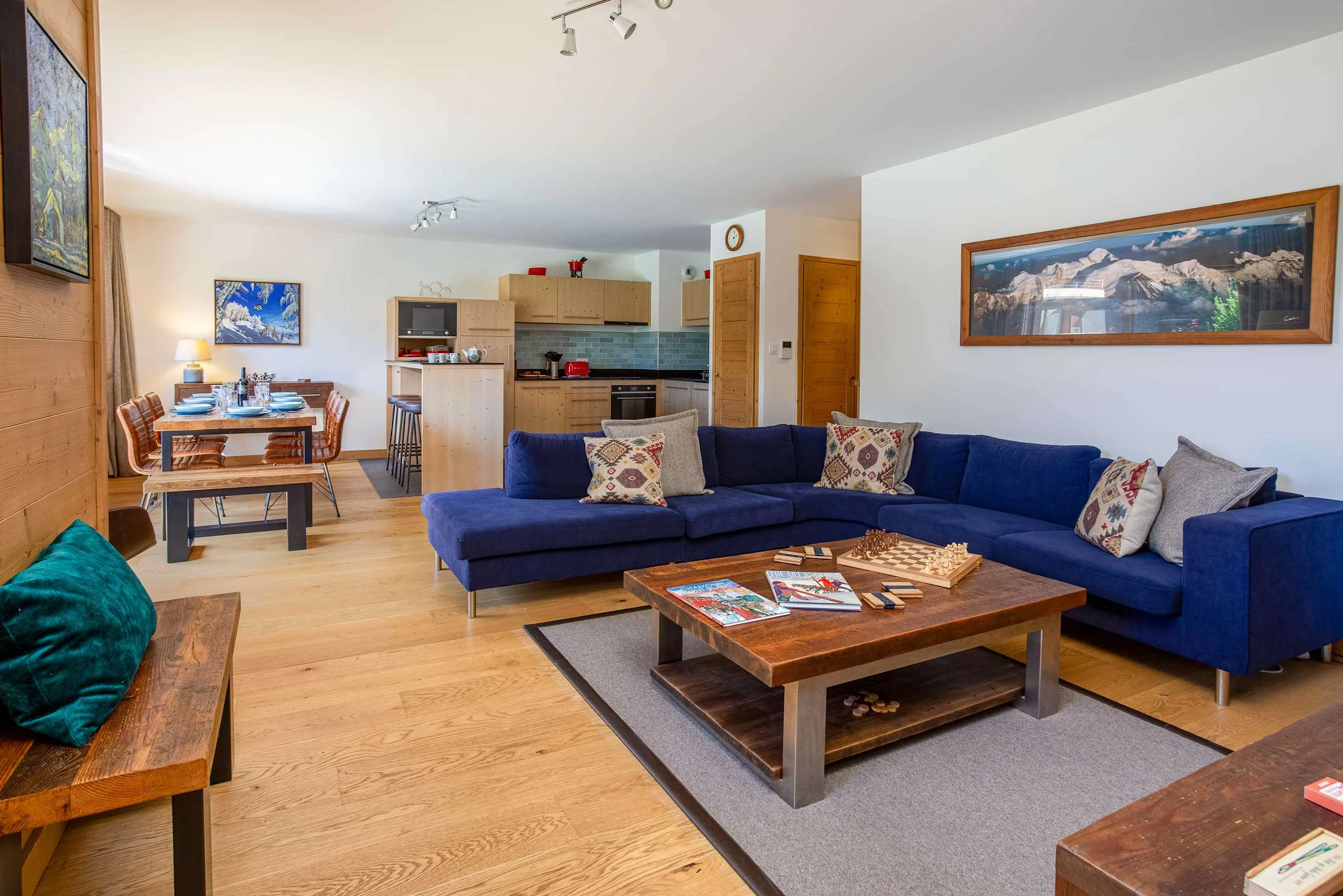 Open-plan living and dining room