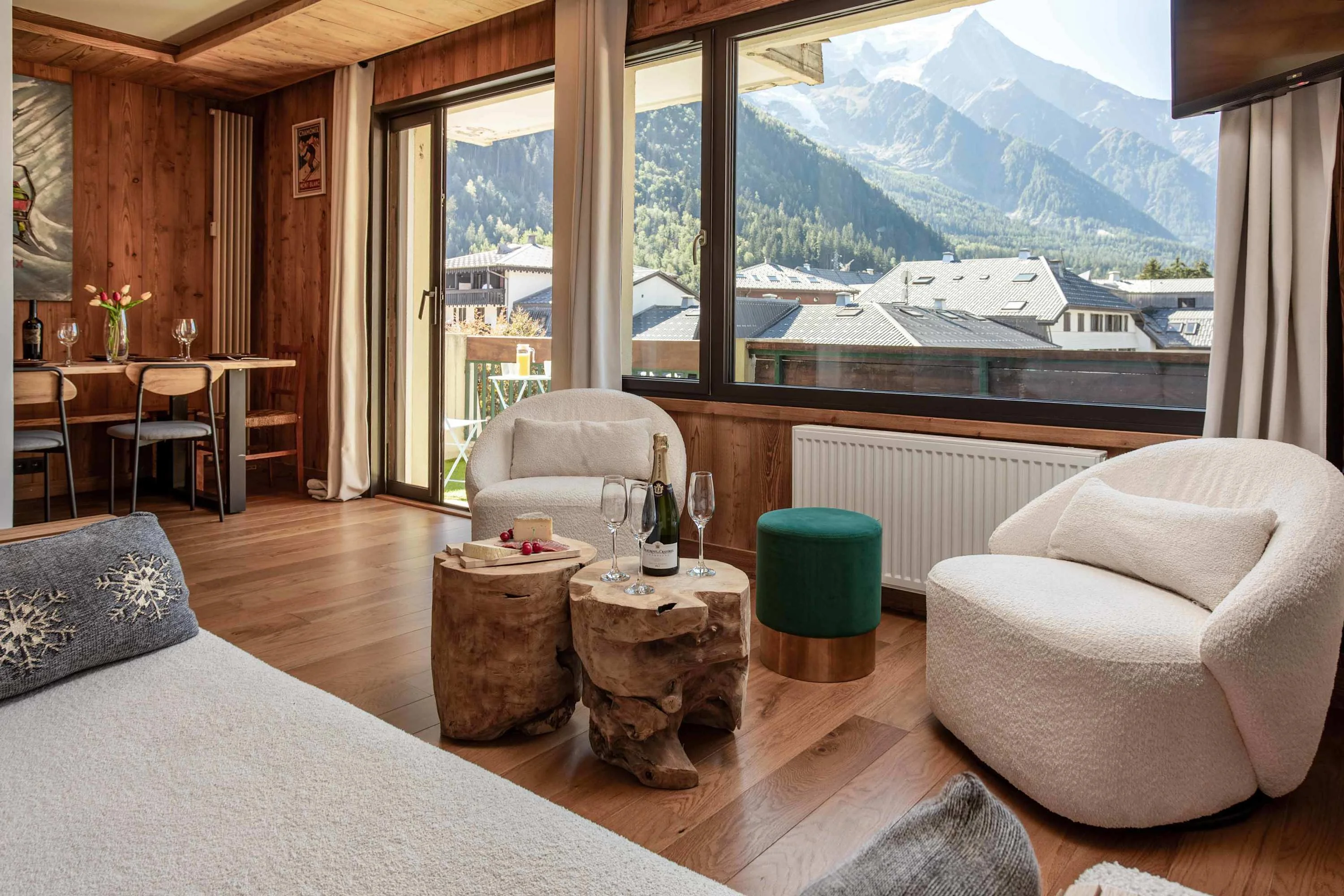 Living room with Mont Blanc views